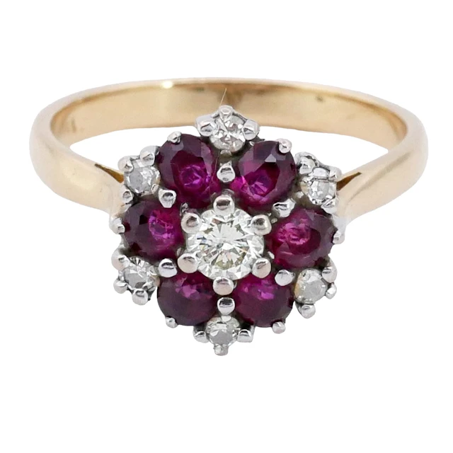 Vintage Ruby Diamond Engagement Ring