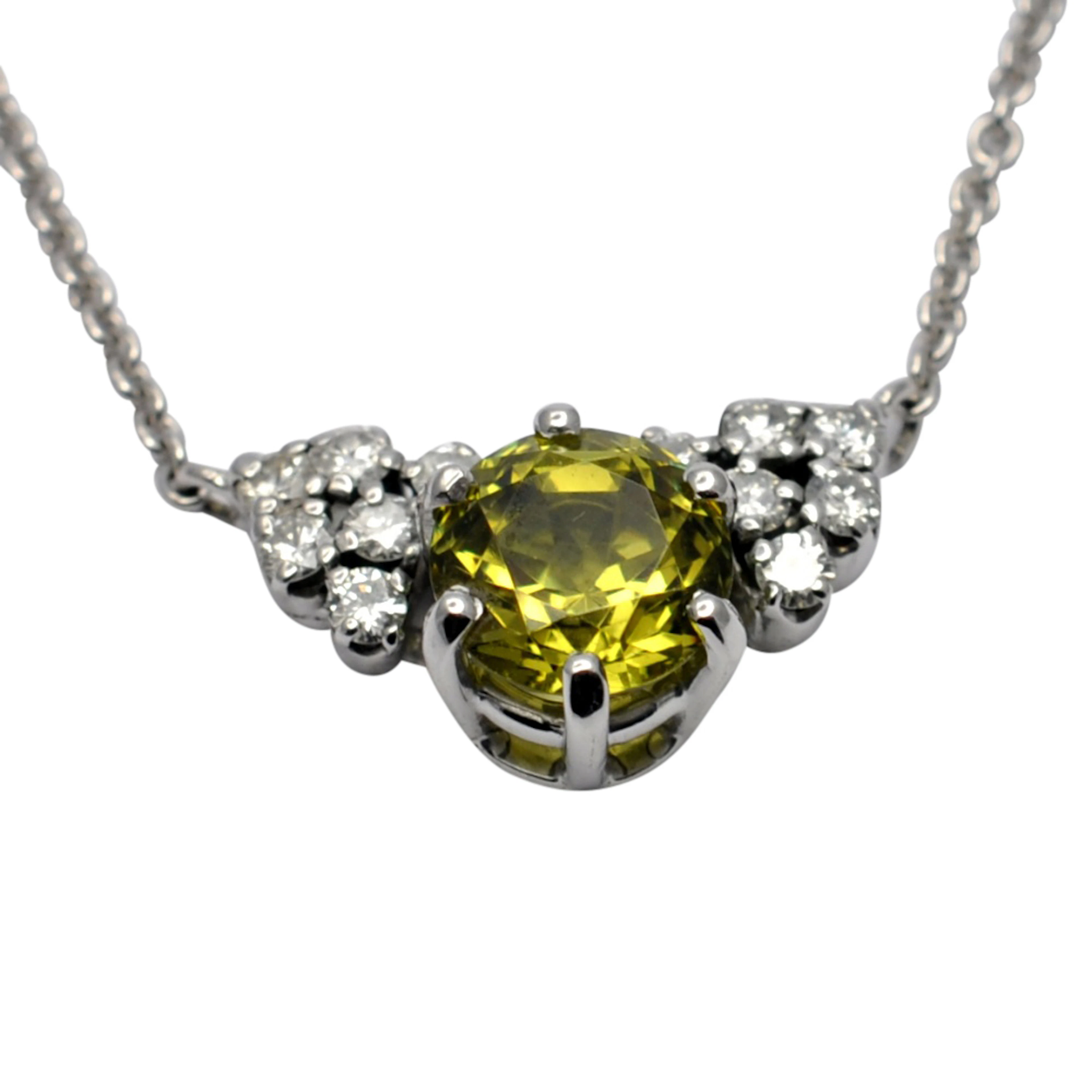 Grossular Andradite Garnet Diamond Gold Necklace