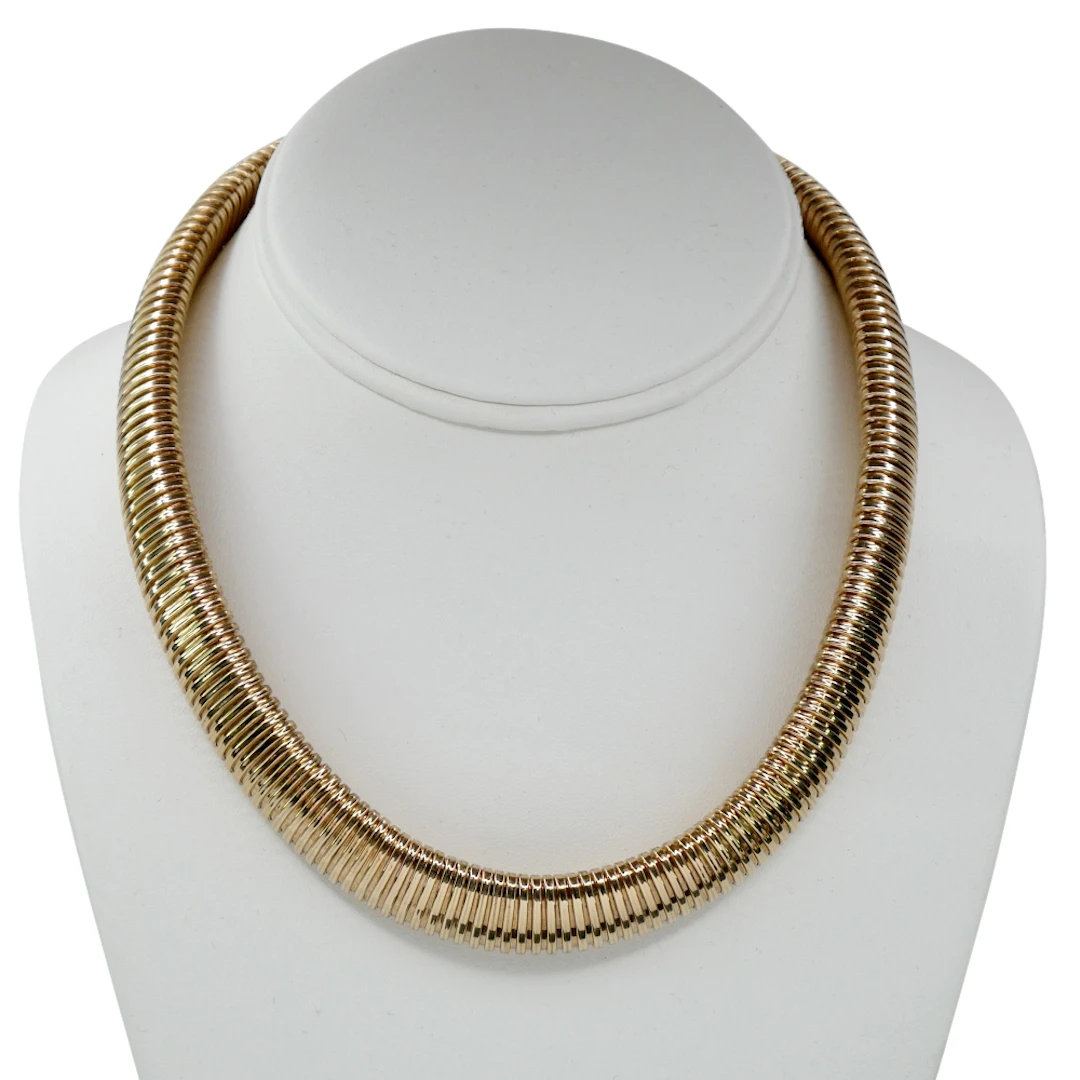 Vintage Gold Gaspipe Collar Necklace