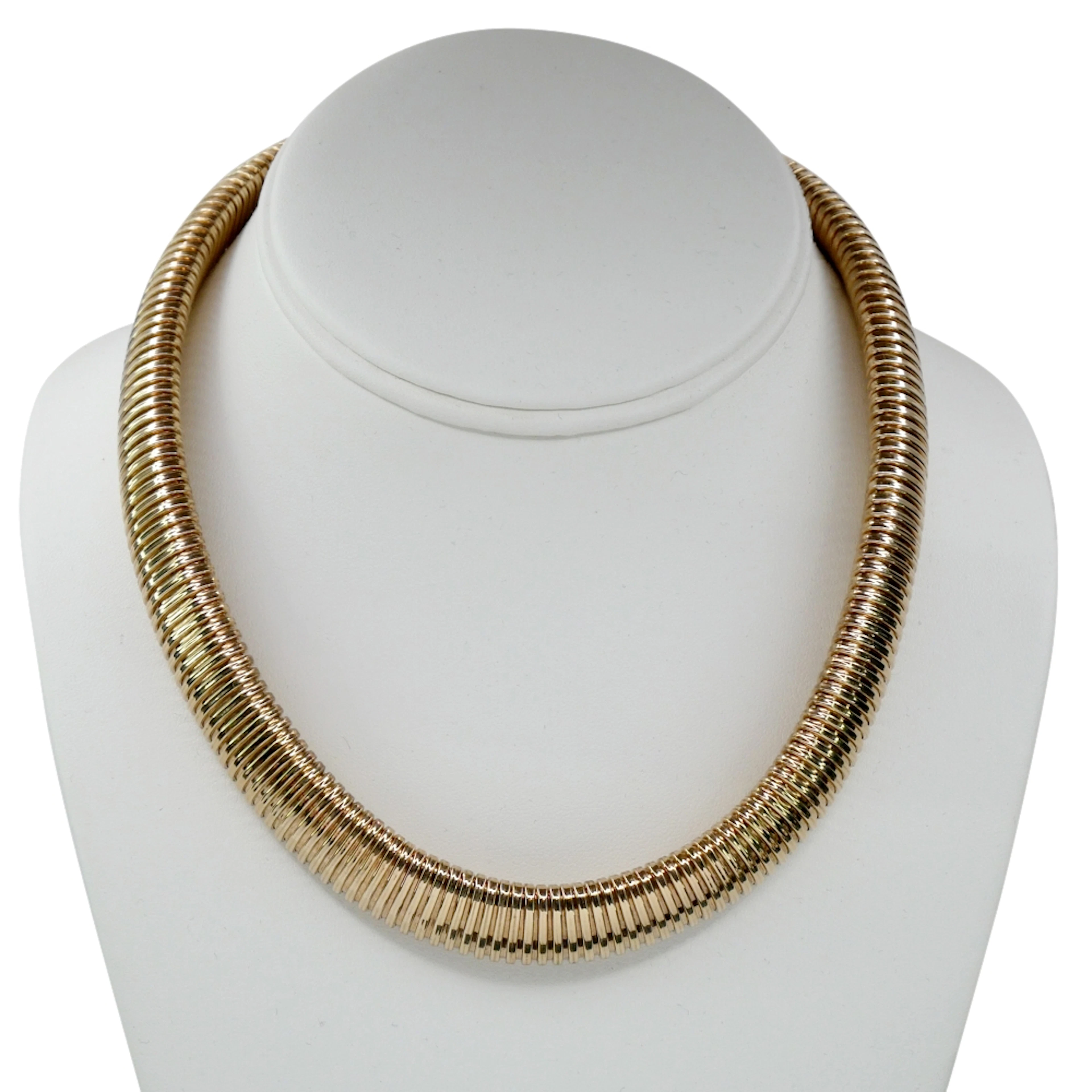 Vintage Gold Gaspipe Collar Necklace