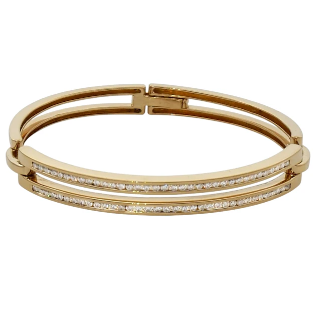 Vintage Diamond Double Row Gold Bracelet