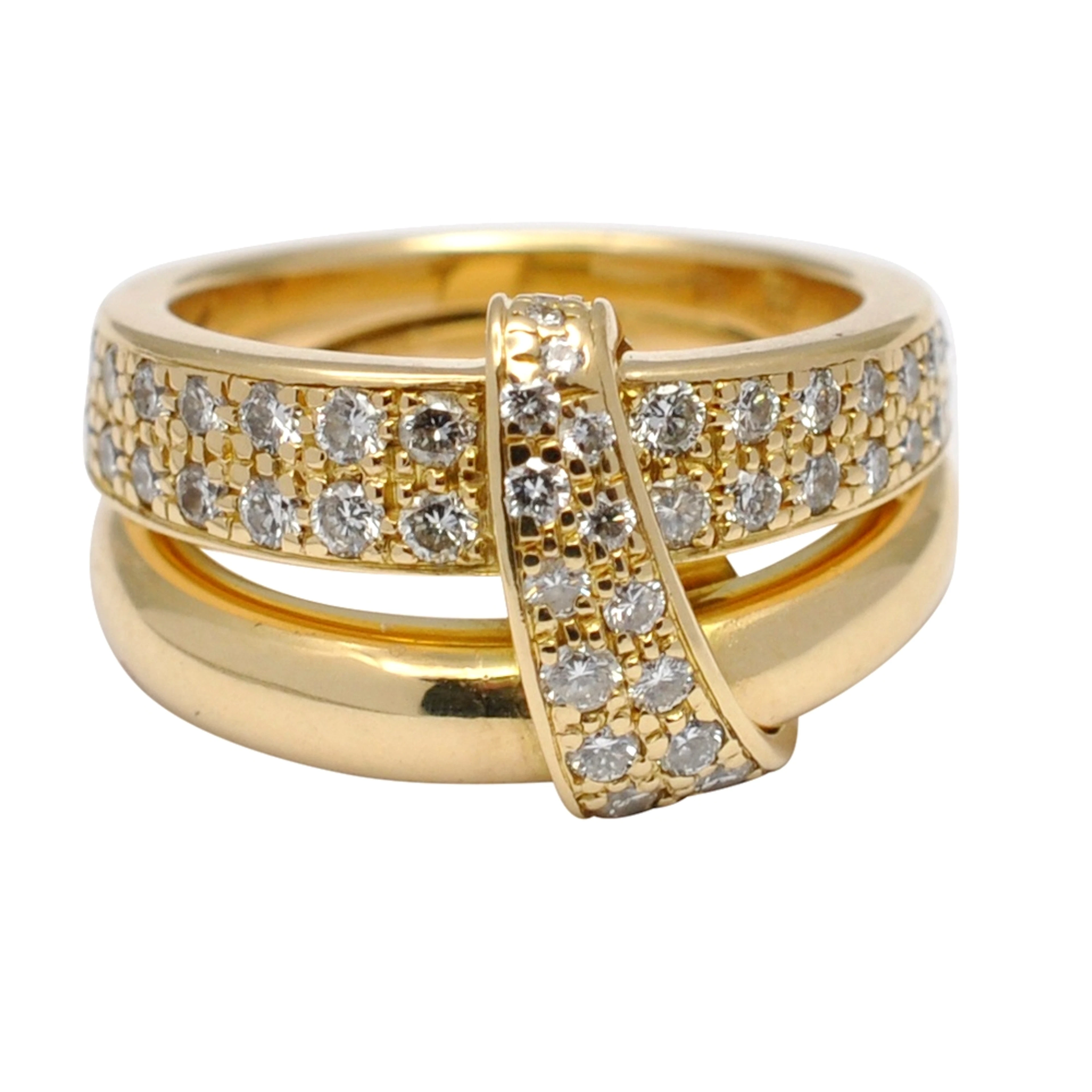 Vintage Asprey Diamond 18ct Gold Ring