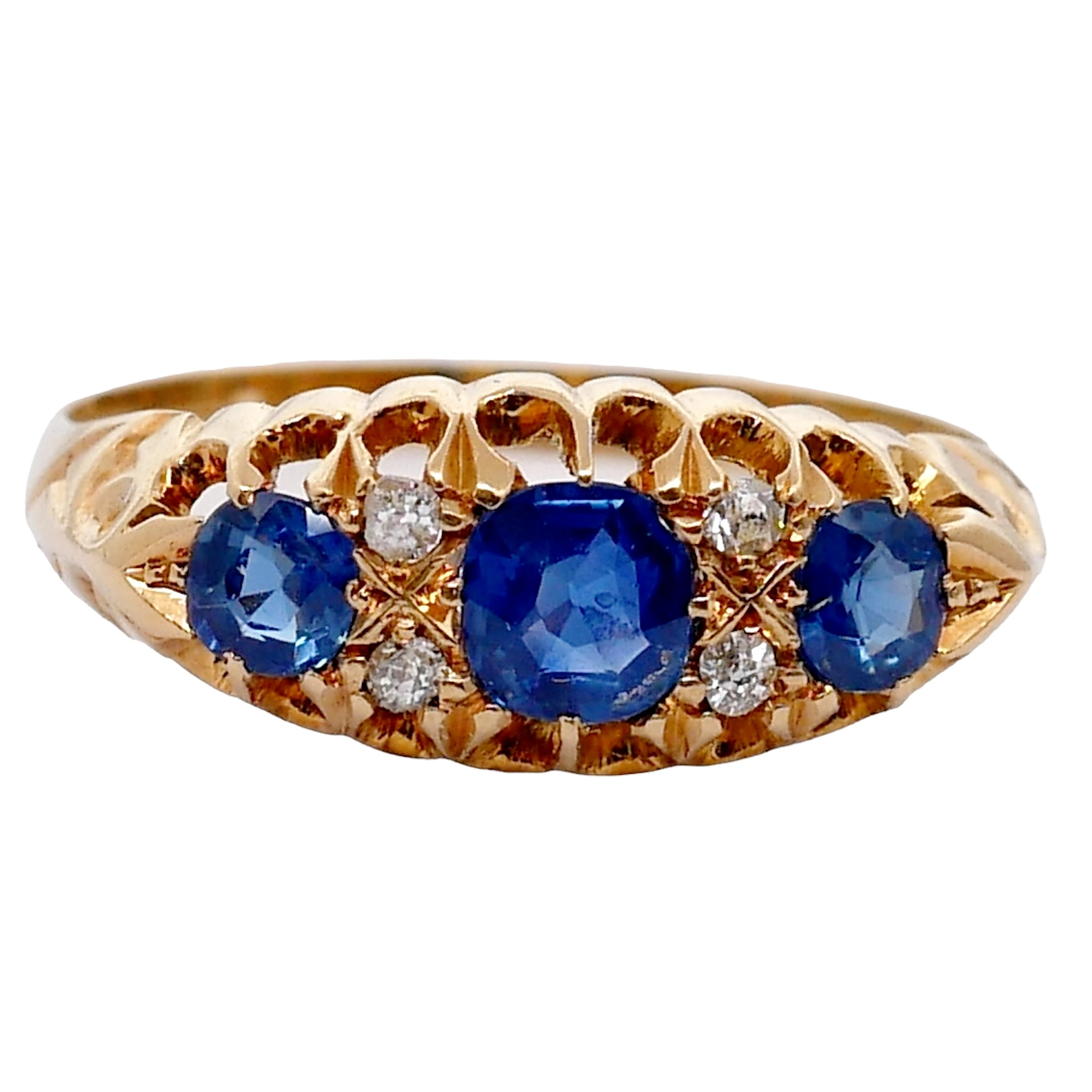 Edwardian Sapphire and Diamond Ring