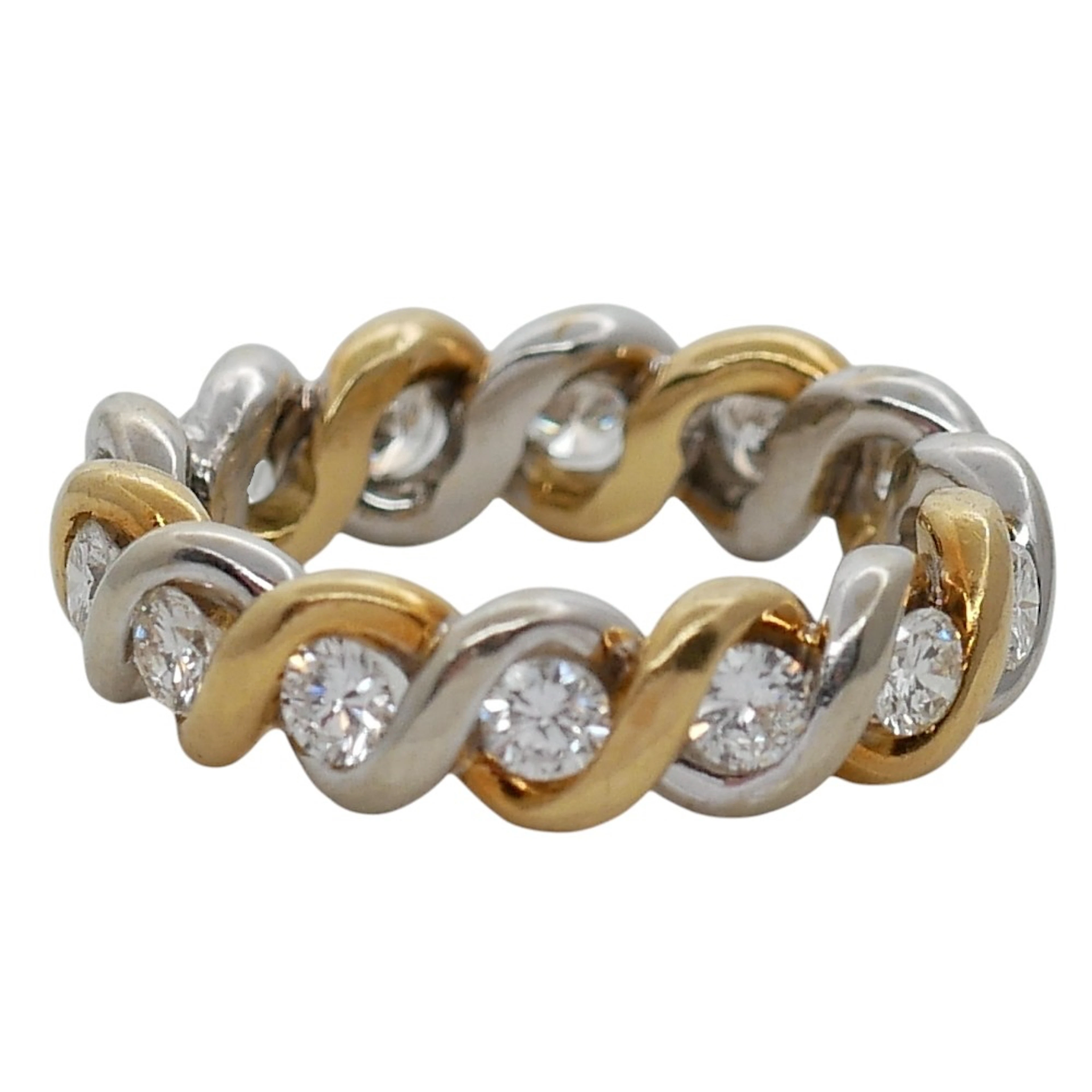 Diamond Eternity Ring Two Colour Gold