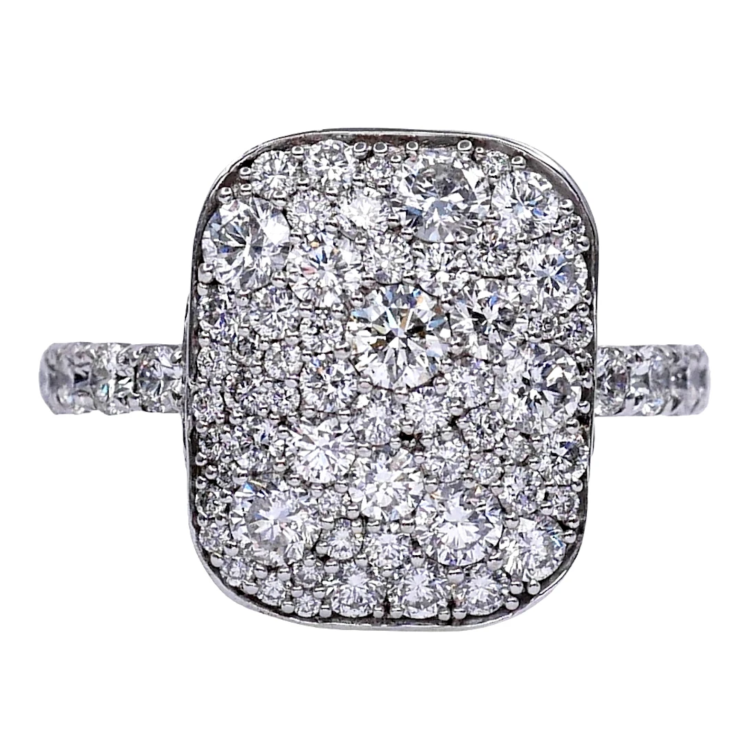 Diamond Cluster Gold Engagement Ring