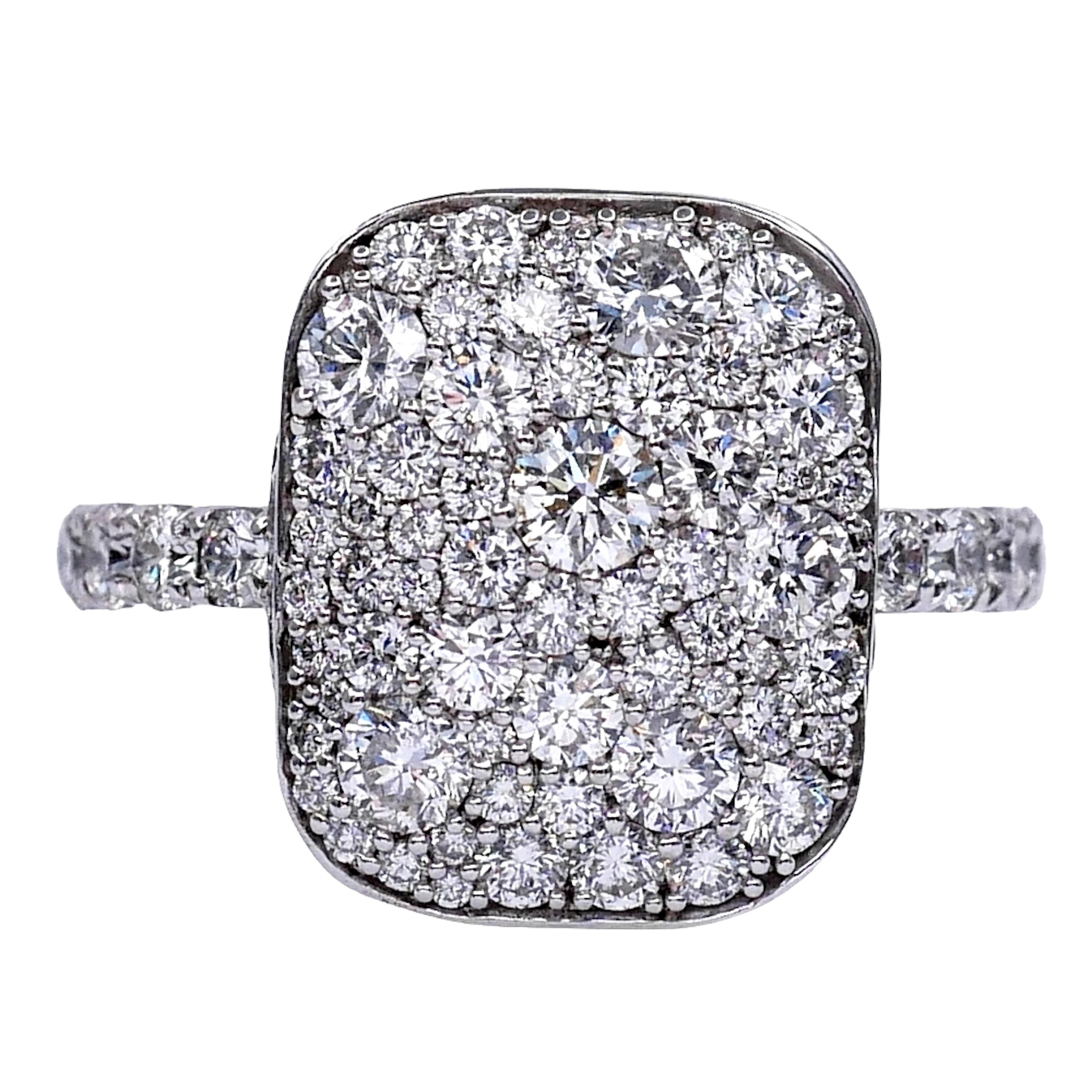 Diamond Cluster Gold Engagement Ring