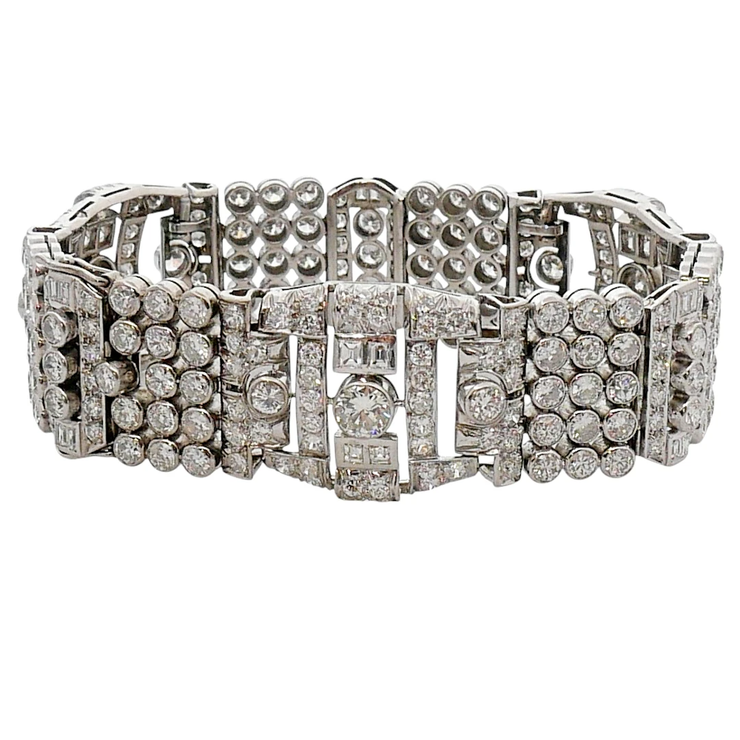 Mid Century Diamond Platinum Bracelet