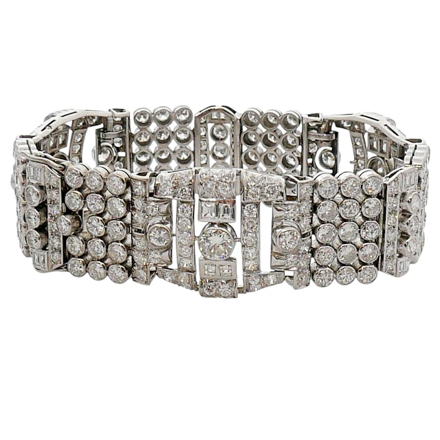Mid Century Diamond Platinum Bracelet