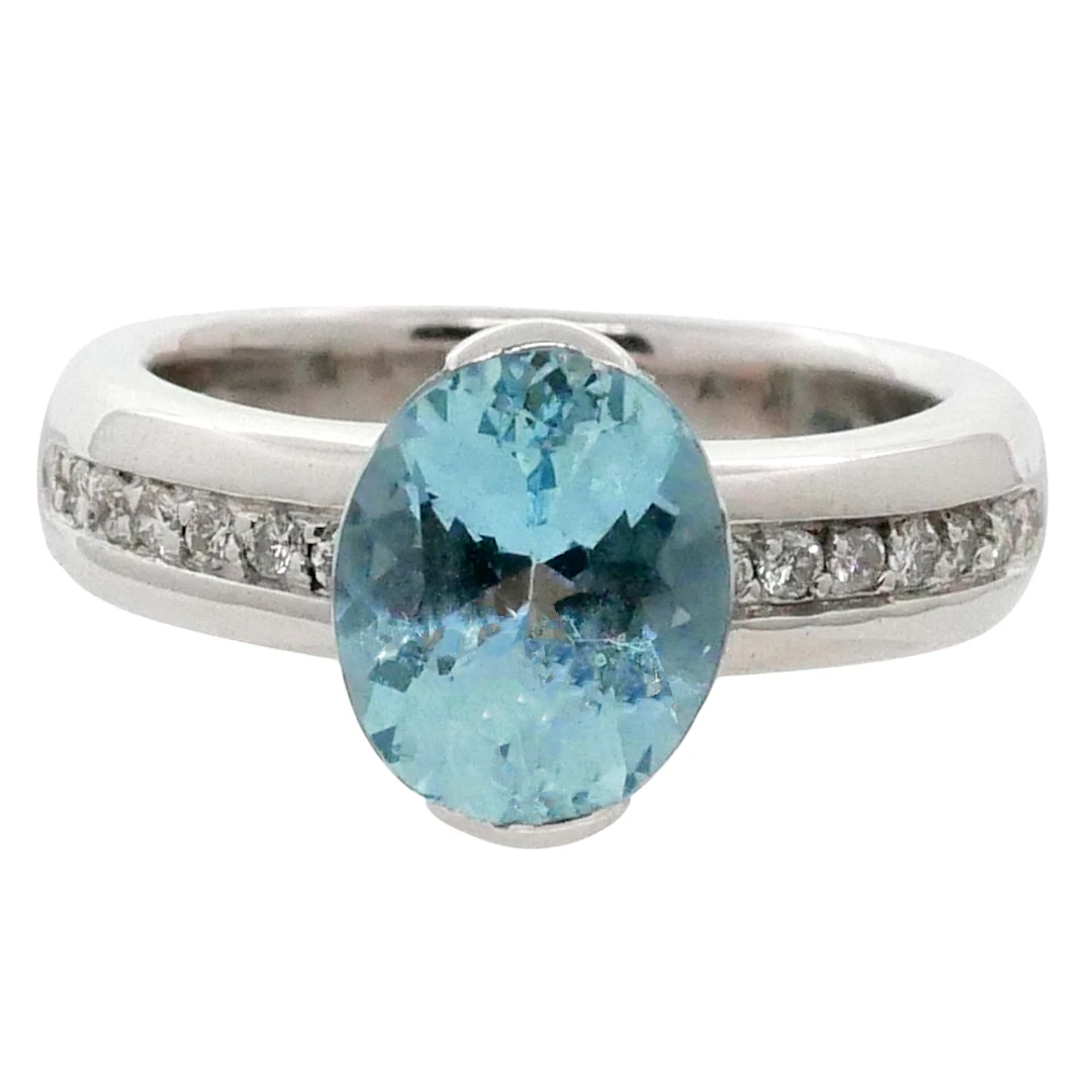 H Stern Vintage Aquamarine Diamond Ring