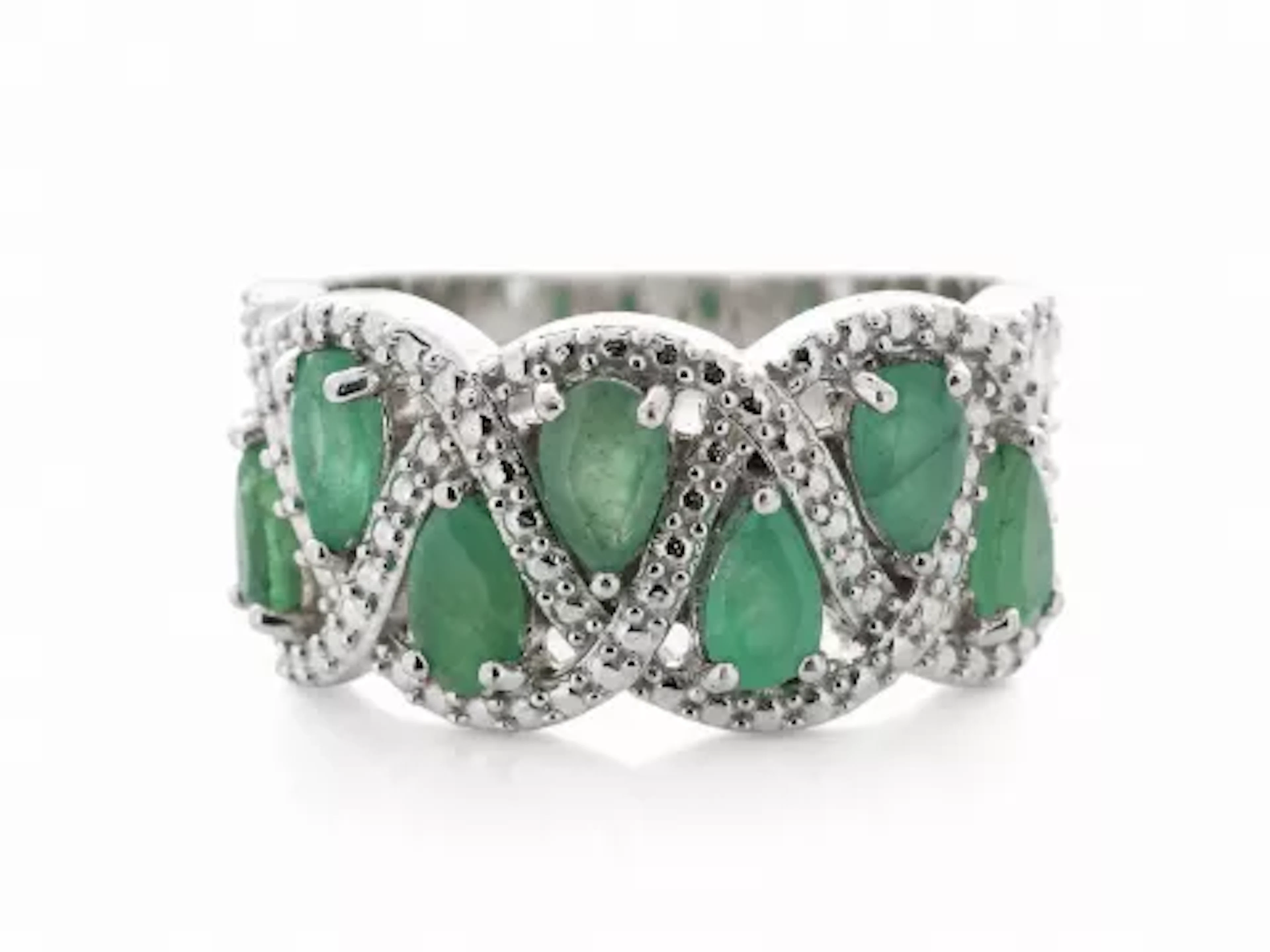 Silver Emerald Ring
