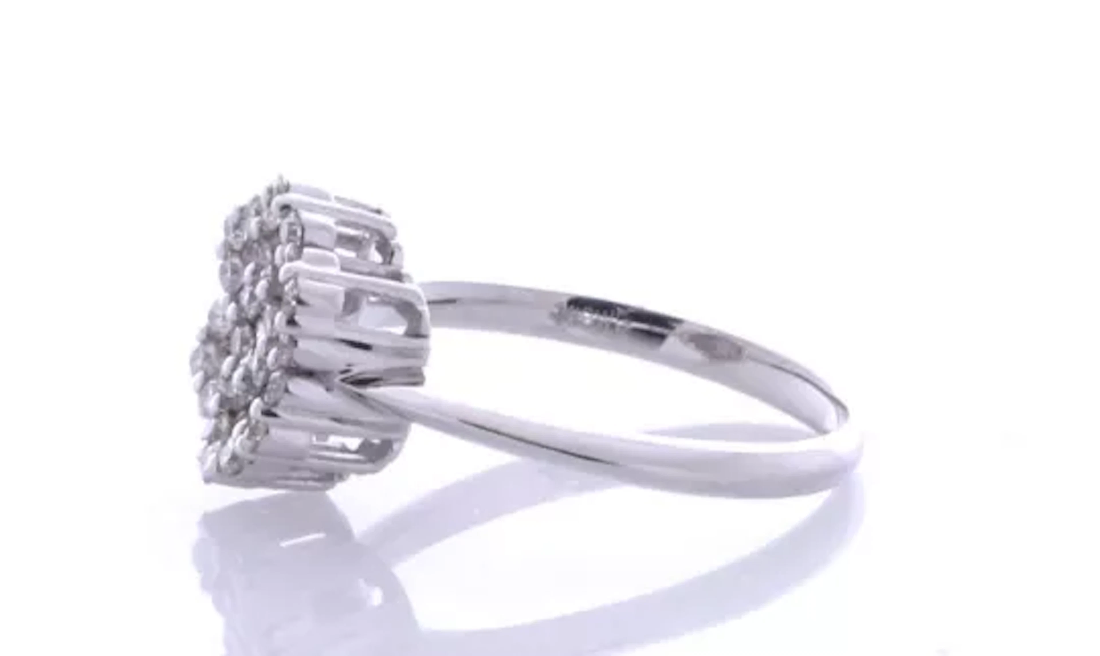 18ct White Gold Flower Cluster Diamond Ring 0.50 Carats