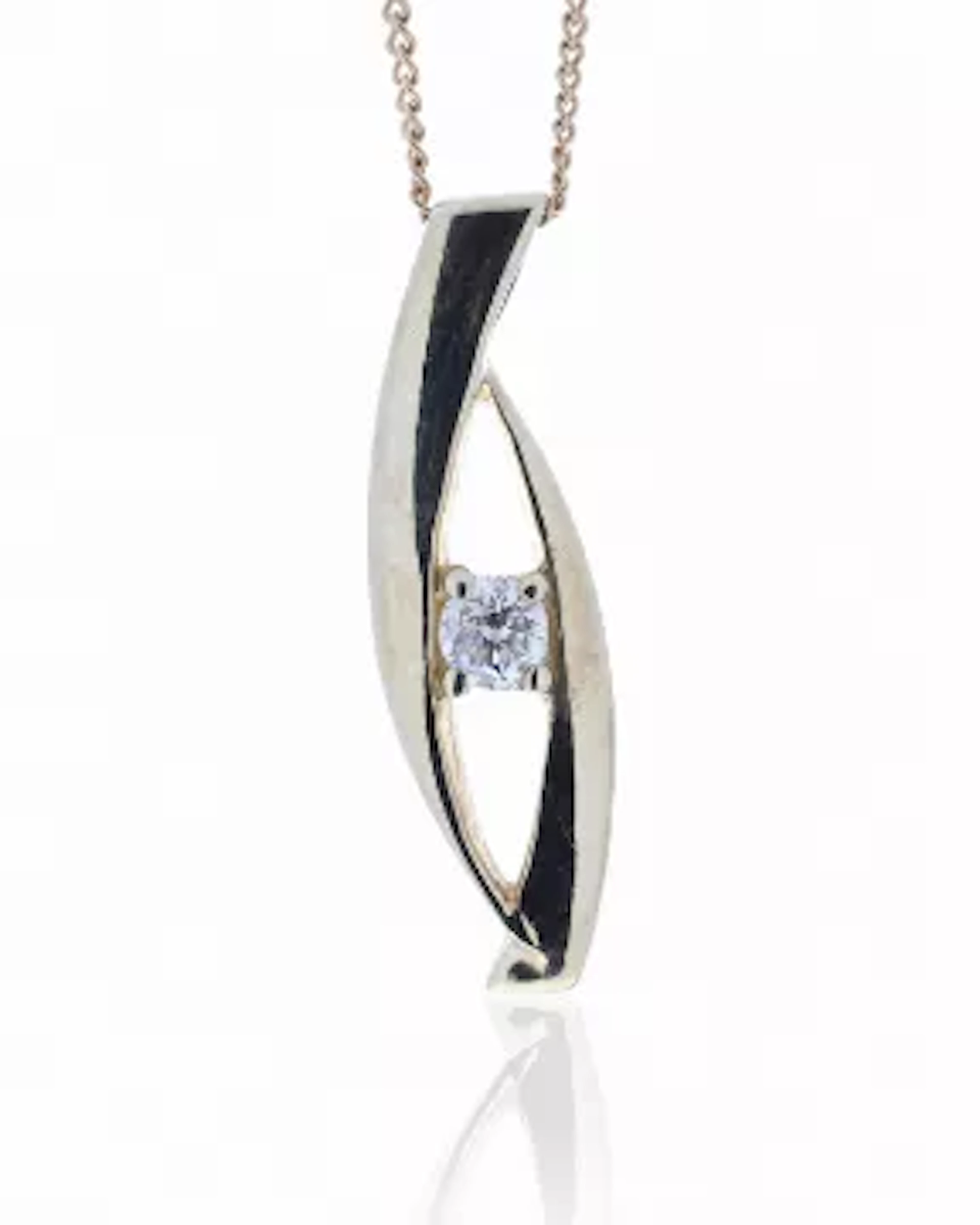 9ct Claw Set Diamond Pendant 0.18 Carats