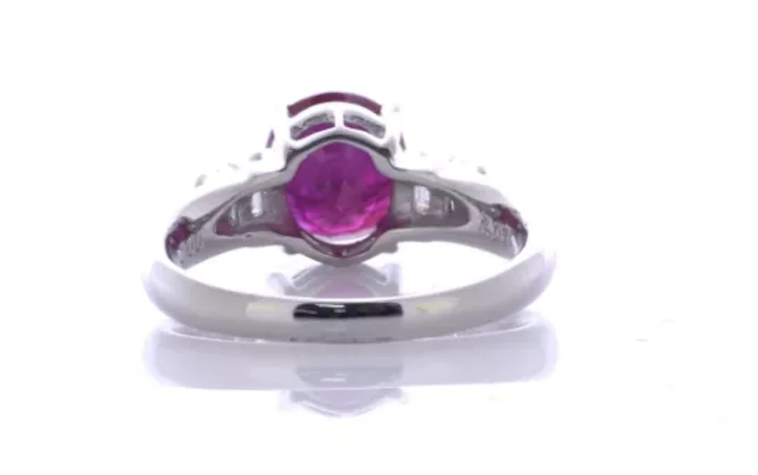 Platinum Ladies Dress Diamond And Ruby Ring (R2.47) 0.20 Carats