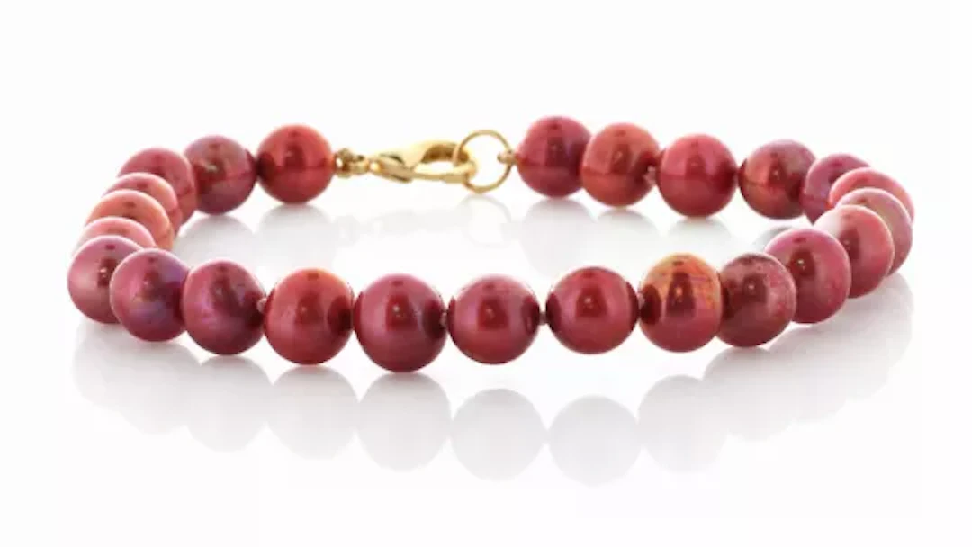 Freshwater Cultured 7.0 - 7.5mm Pearl Bracelet With Gold Plated Clasp