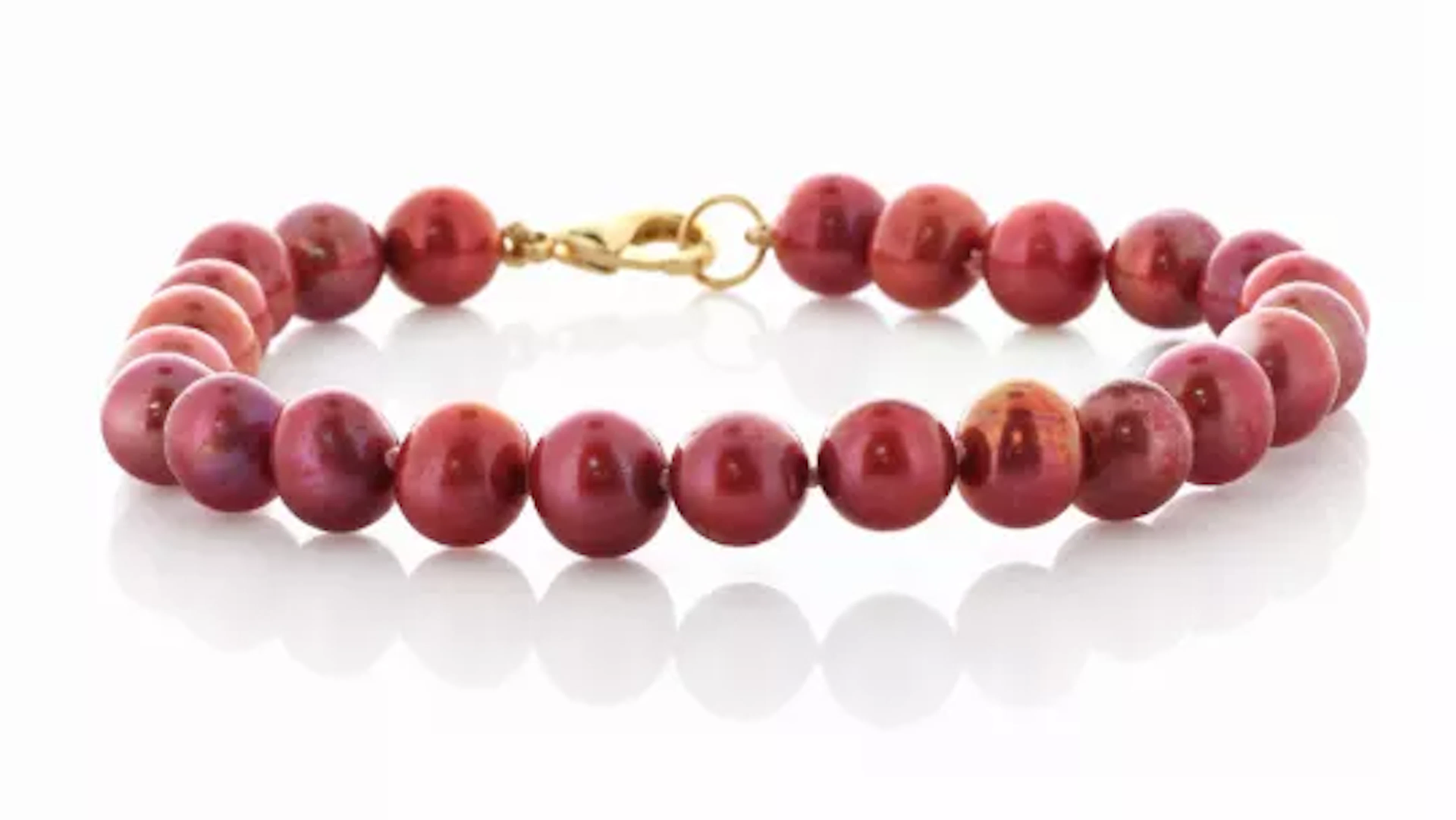 Freshwater Cultured 7.0 - 7.5mm Pearl Bracelet With Gold Plated Clasp