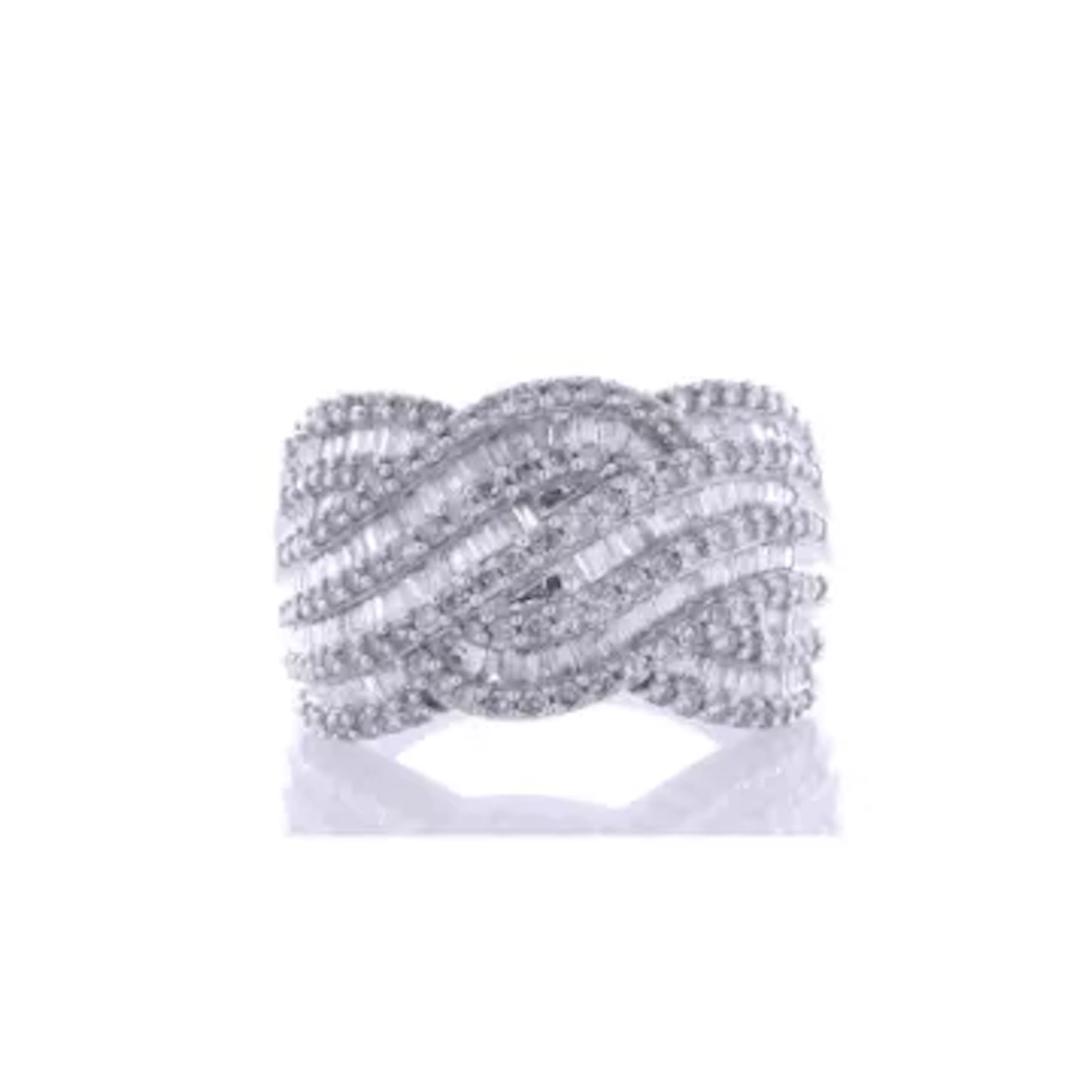 9ct White Gold Cocktail Swirl Diamond Ring 1.00 Carats