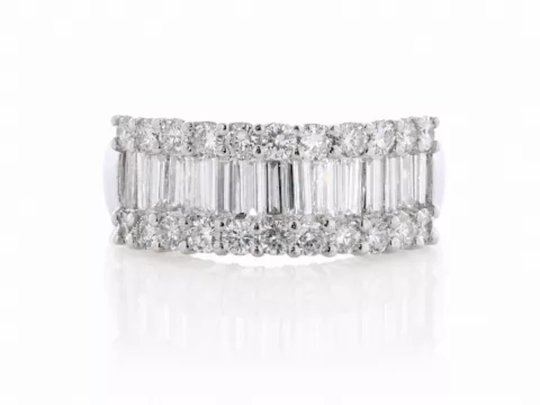 Platinum Semi Eternity Fancy Diamond Ring 3.00 Carats