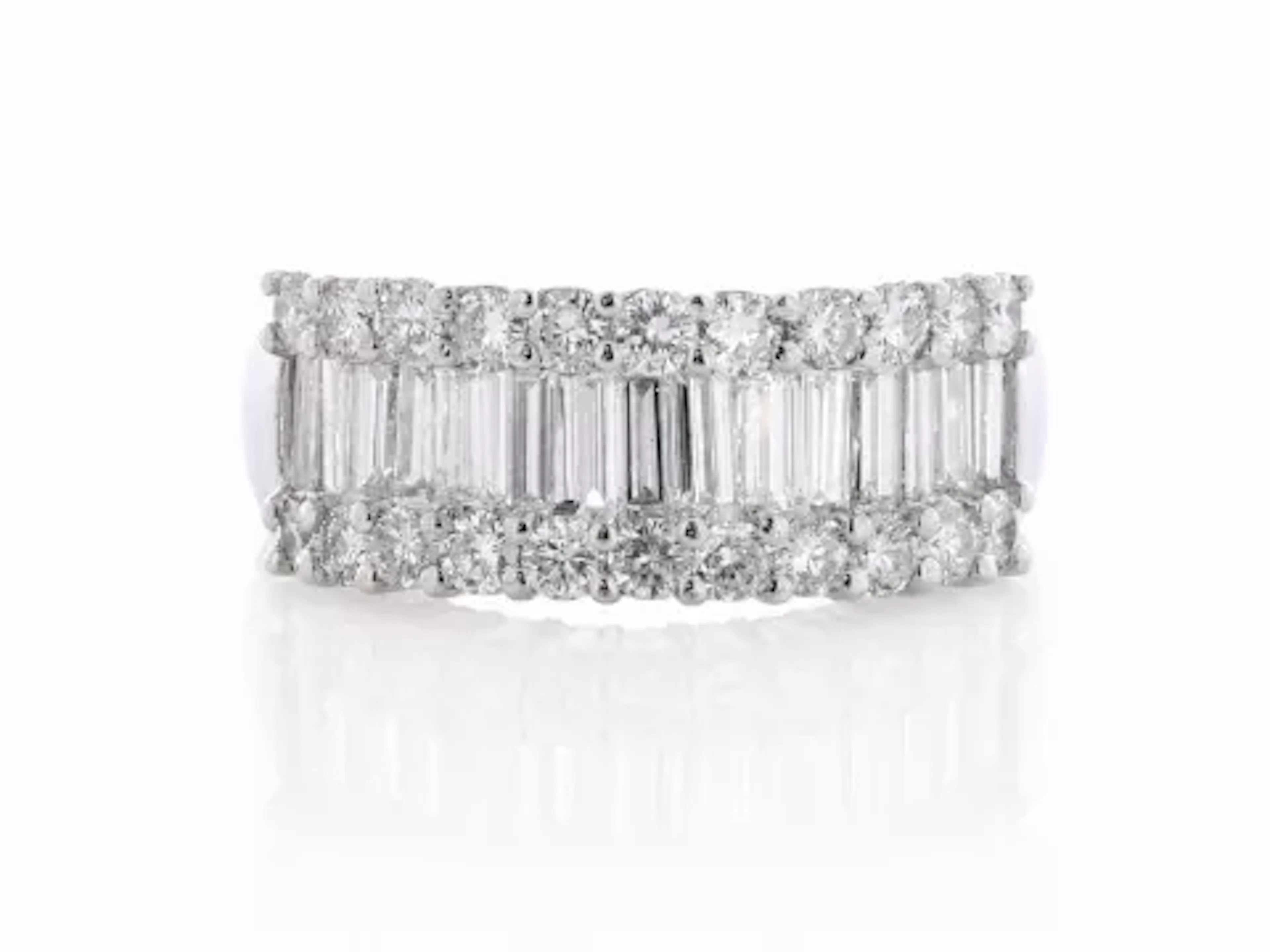 Platinum Semi Eternity Fancy Diamond Ring 3.00 Carats