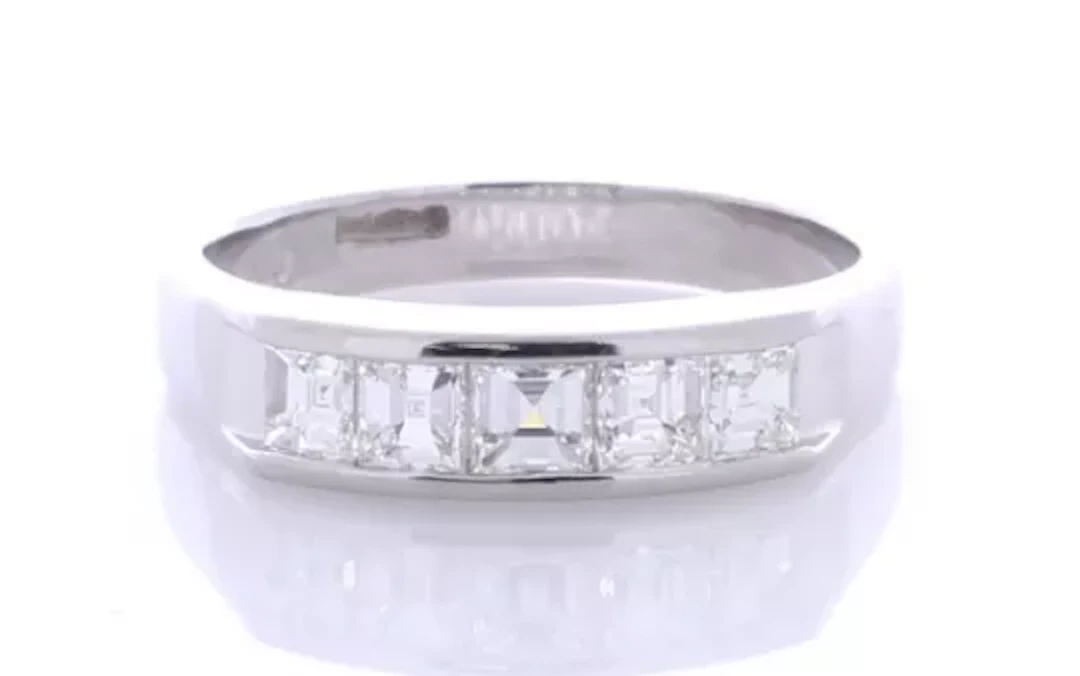 Platinum Semi Eternity Diamond Ring 1.01 Carats