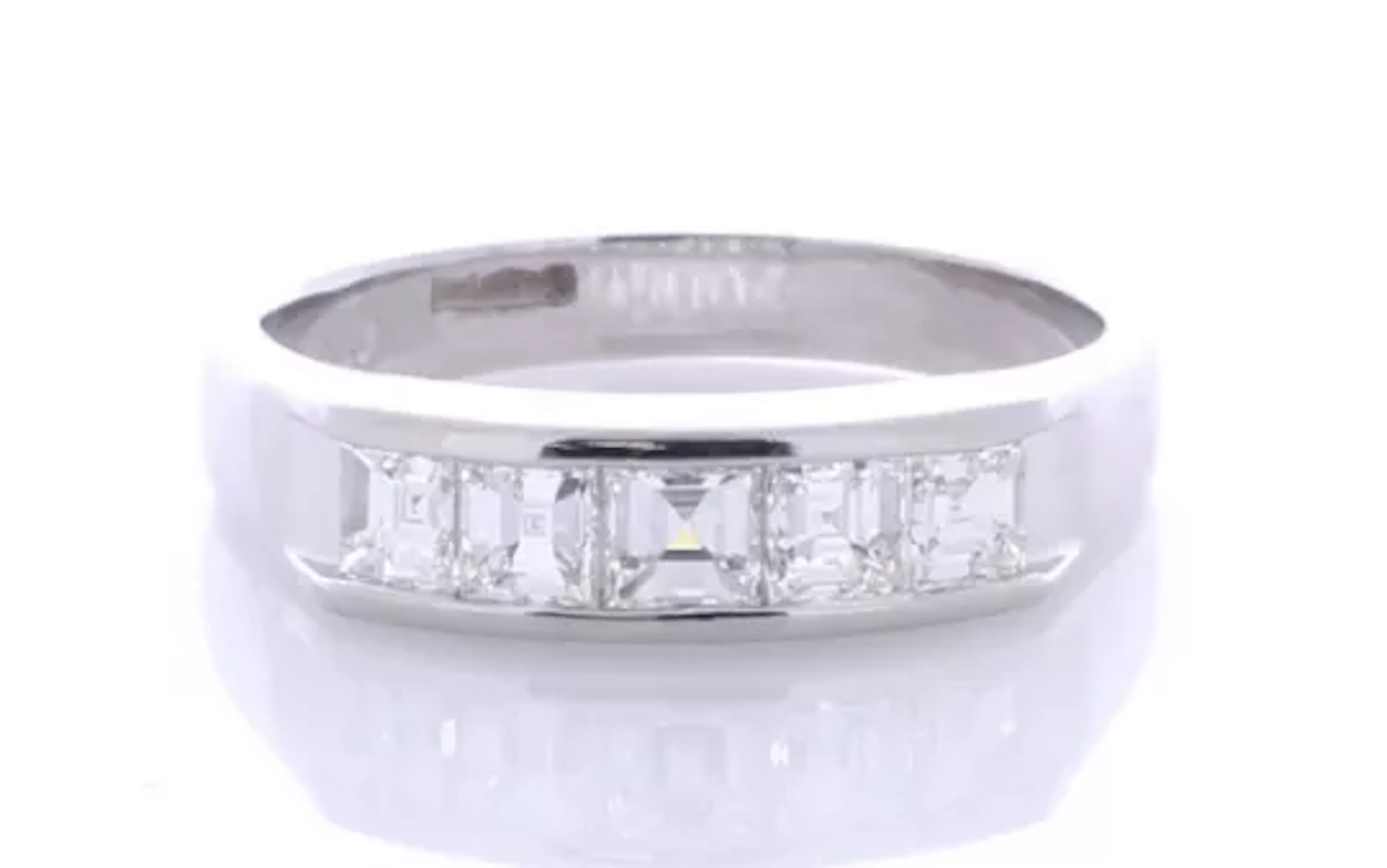Platinum Semi Eternity Diamond Ring 1.01 Carats