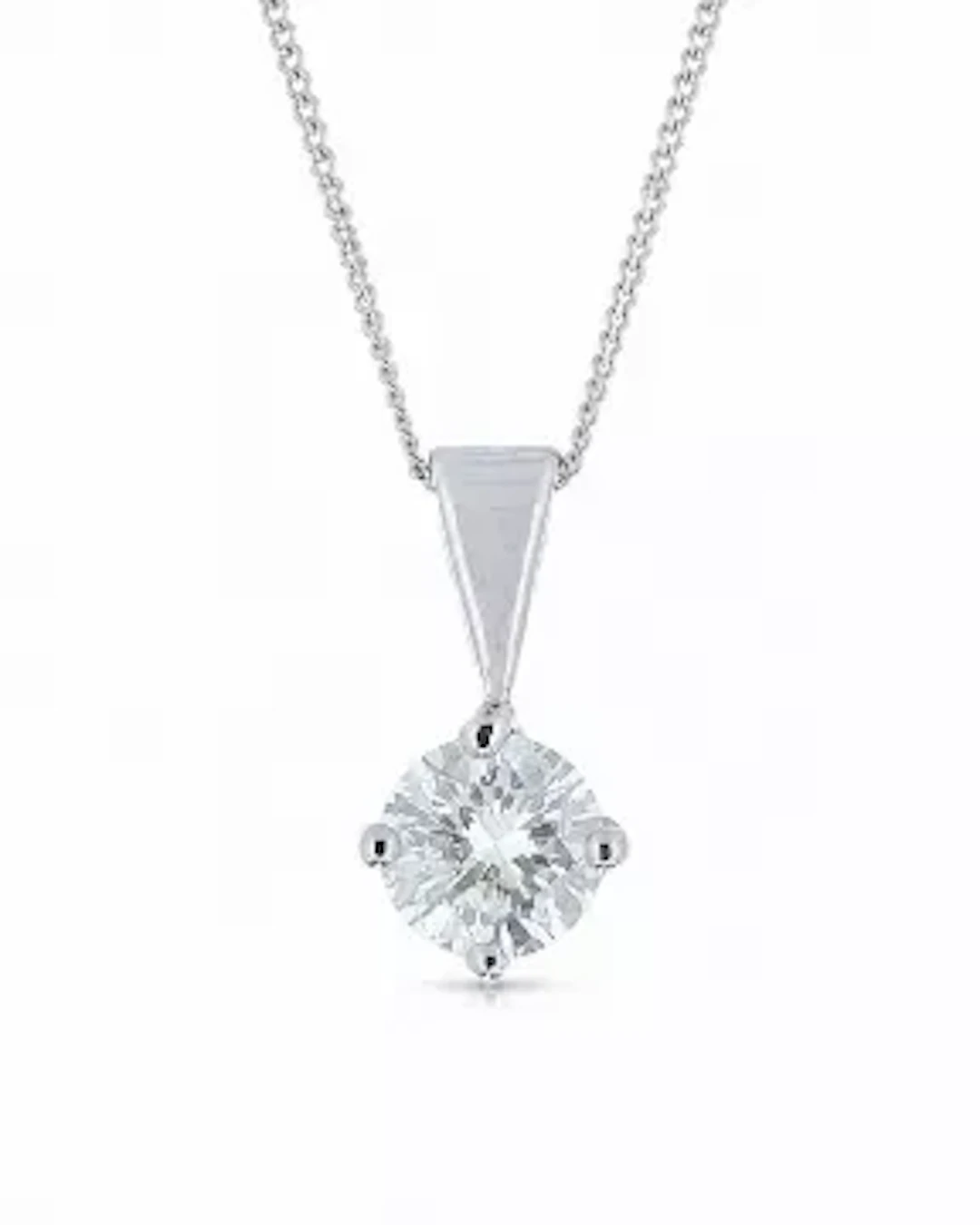 18ct White Gold Wire Set Diamond Pendant 0.80 Carats