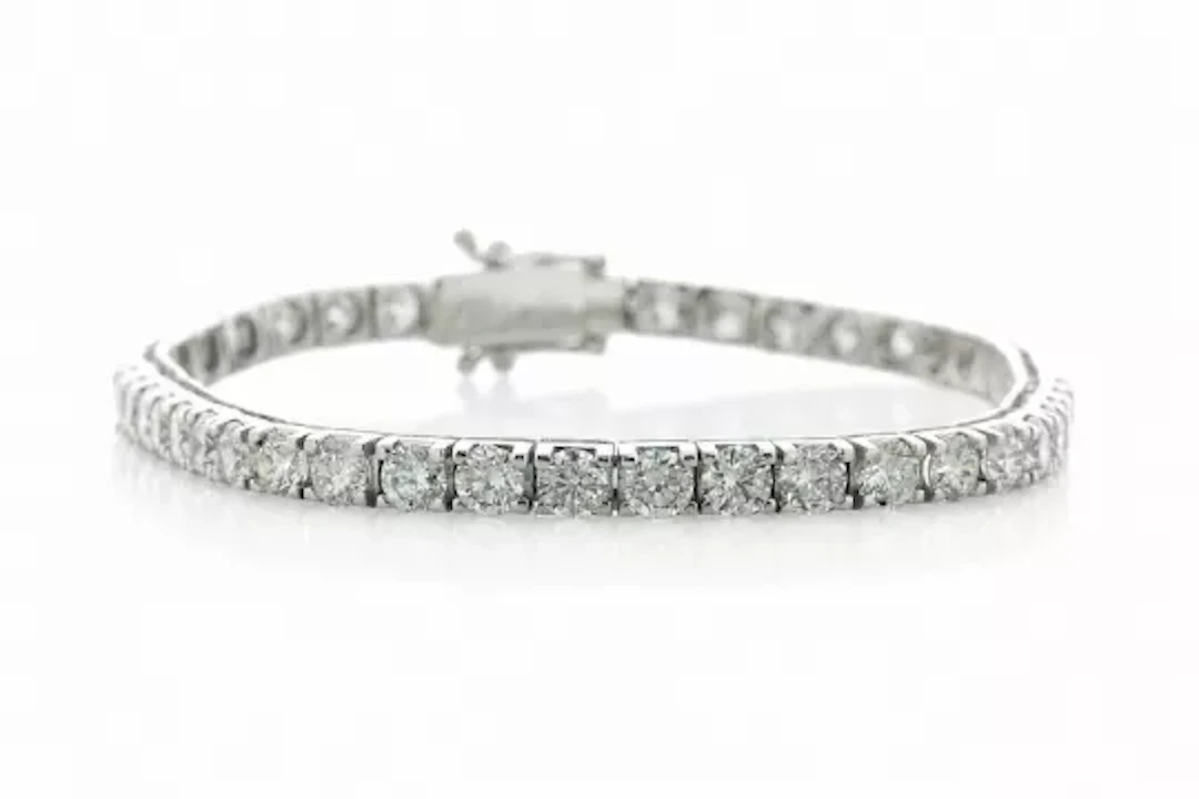 18ct White Gold Tennis Diamond Bracelet 8.65 Carats