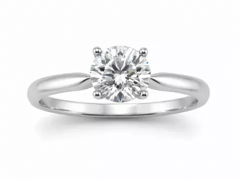 18ct White Gold Single Stone Prong Set Diamond Ring 0.50 Carats