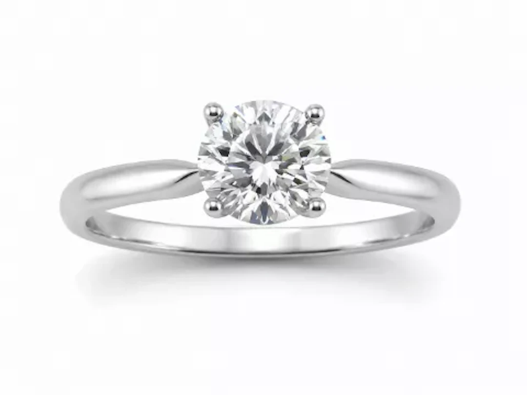 18ct White Gold Single Stone Prong Set Diamond Ring 0.50 Carats