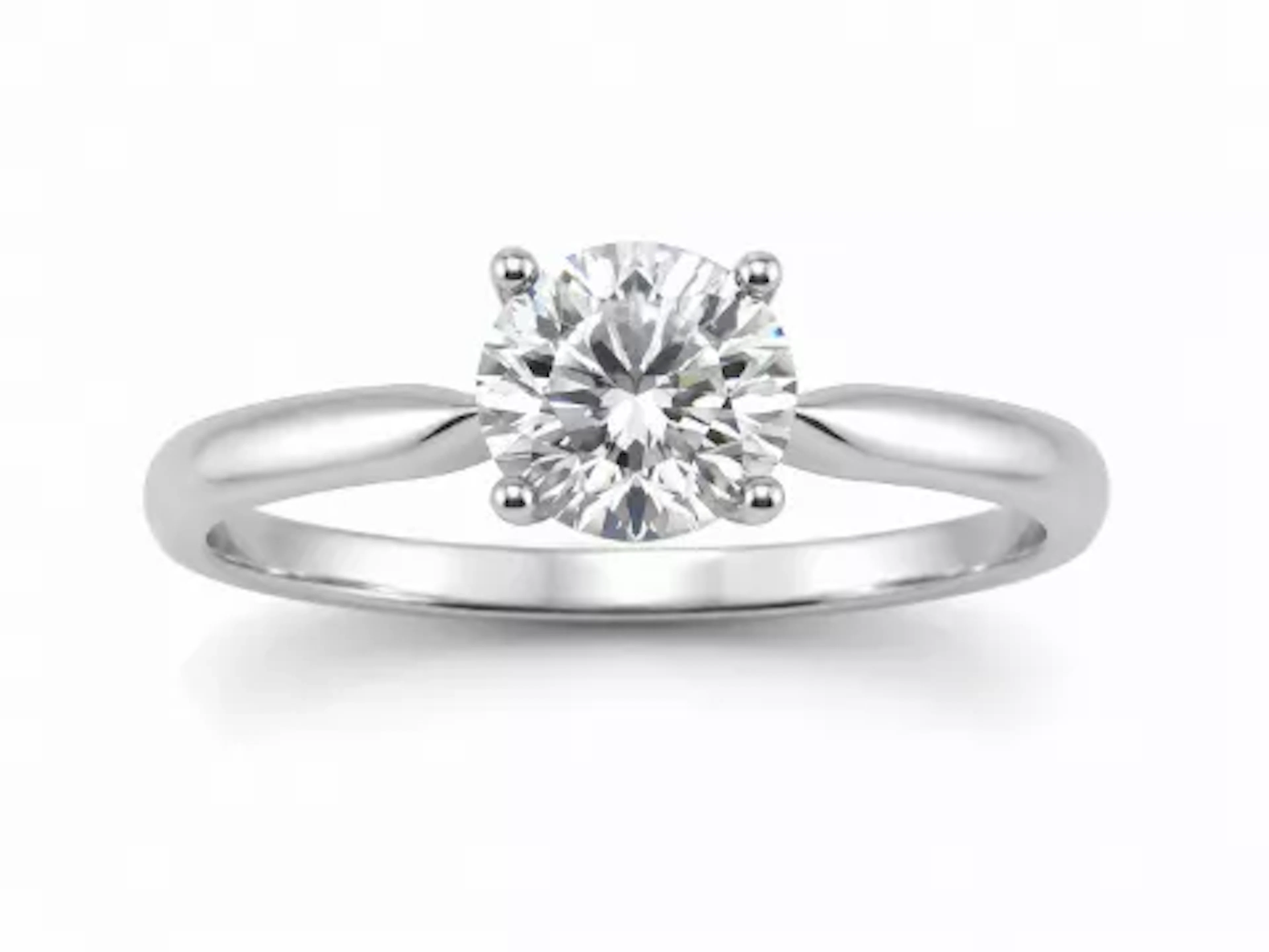 18ct White Gold Single Stone Prong Set Diamond Ring 0.50 Carats