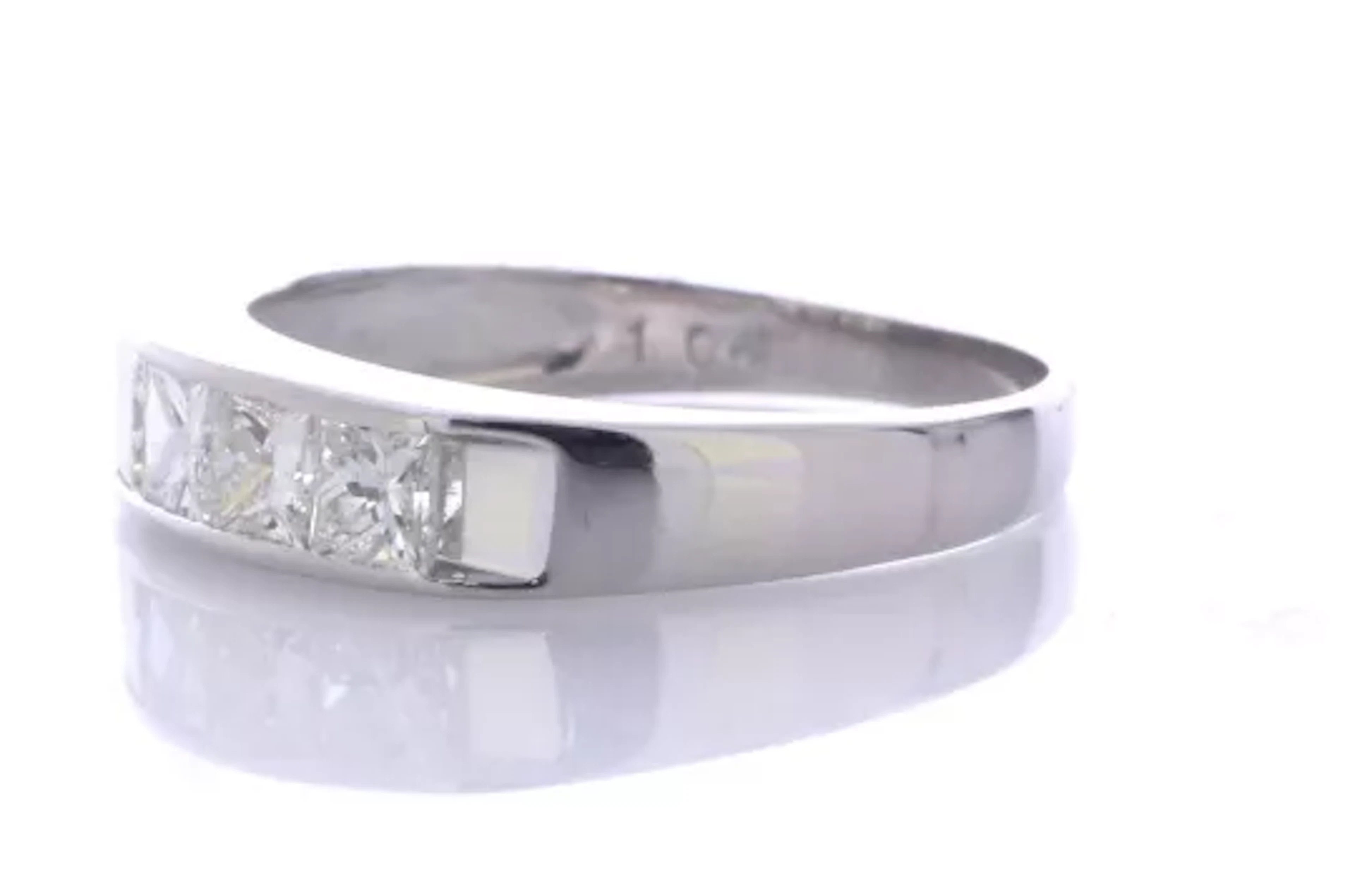 Platinum Semi Eternity Diamond Ring 1.04 Carats