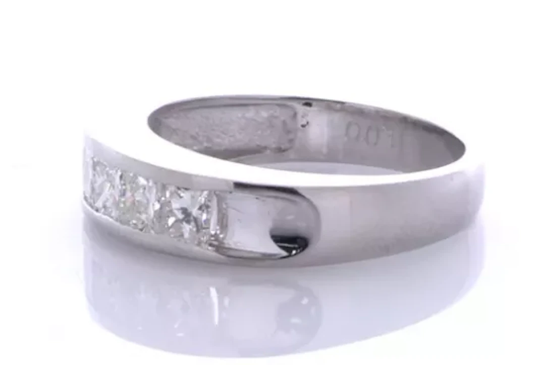 Platinum Semi Eternity Diamond Ring 1.00 Carats