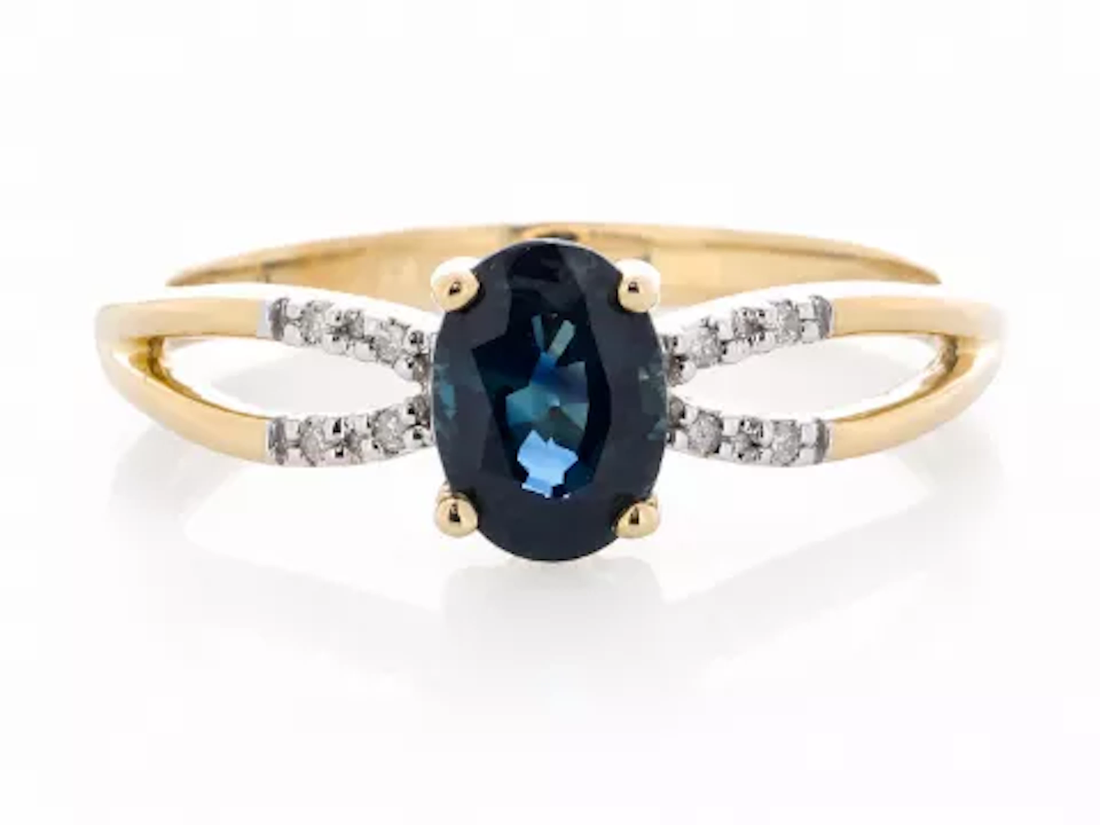 9ct Yellow Gold Diamond And Sapphire Ring (S0.96) 0.03 Carats