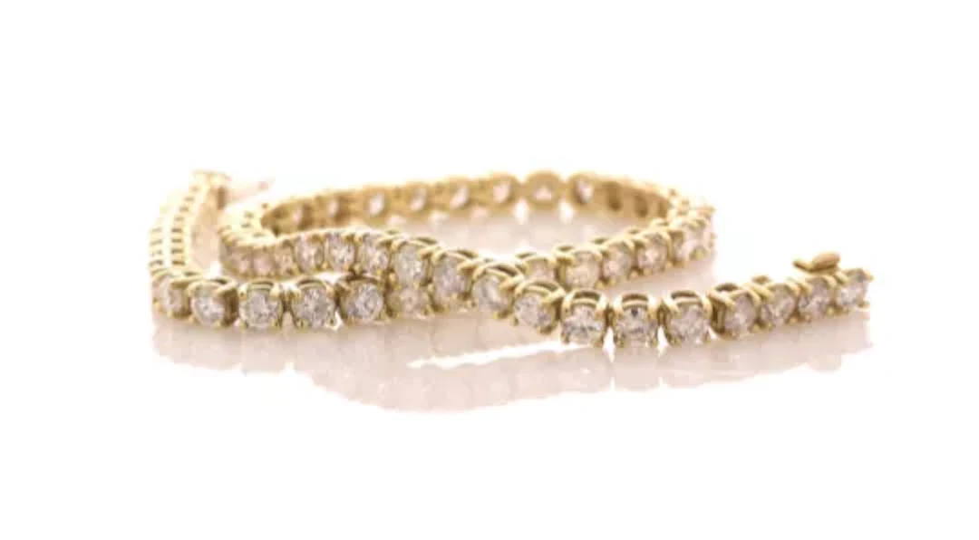 18ct Yellow Gold Tennis Diamond Bracelet 5.00 Carats