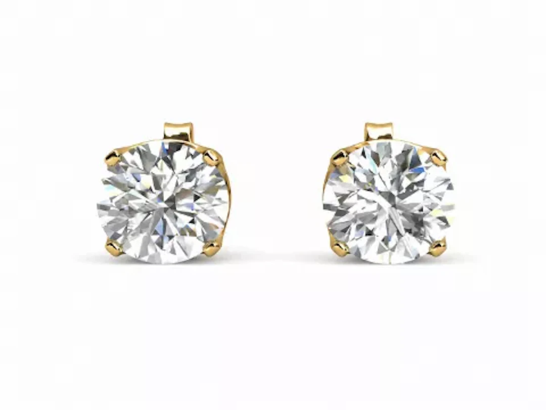 9ct Single Stone Yellow Gold Diamond Earring 0.15 Carats