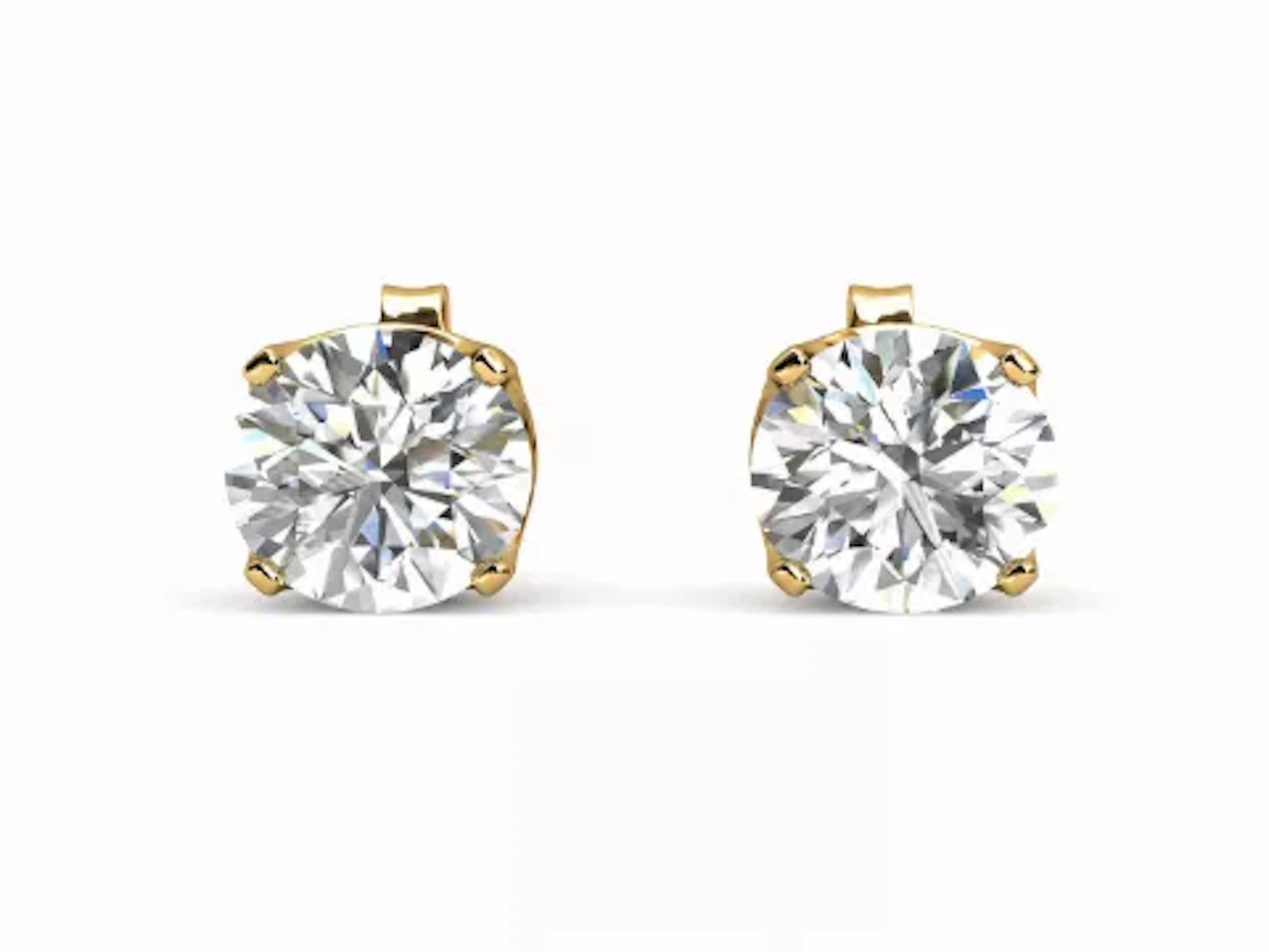 9ct Single Stone Yellow Gold Diamond Earring 0.15 Carats