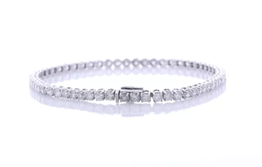 18ct White Gold Tennis Diamond Bracelet 9.15 Carats