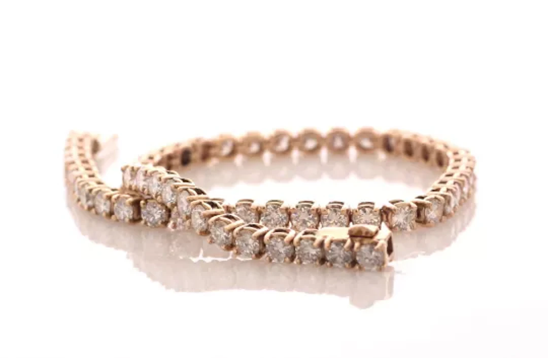 18ct Rose Gold Tennis Diamond Bracelet 5.00 Carats