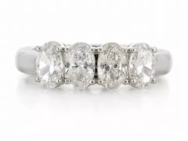 18ct White Gold Four Stone Oval Diamond Ring 1.50 Carats