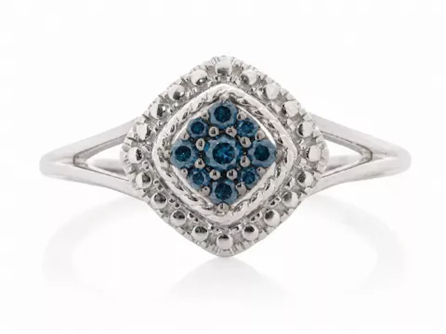 9ct White Gold Diamond Ring 0.15 Carats