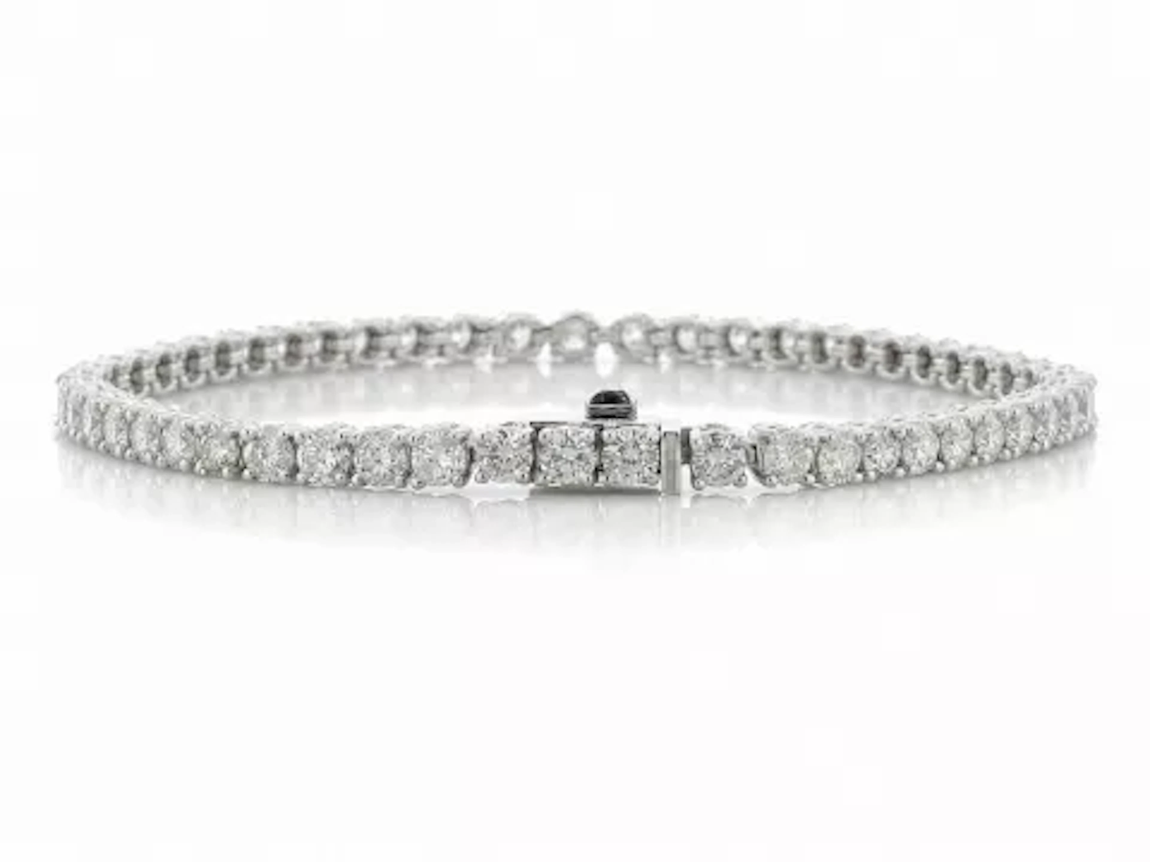 18ct White Gold Tennis Diamond Bracelet 9.86 Carats