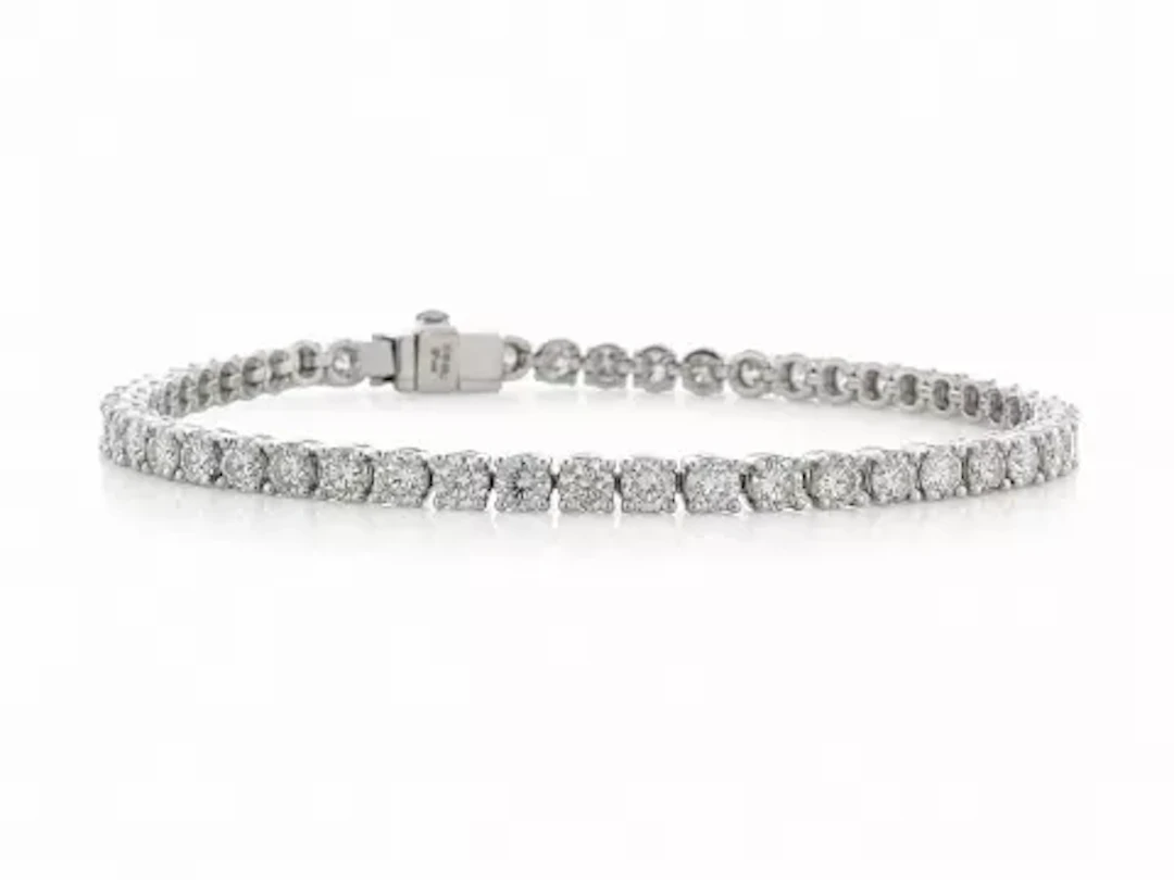18ct White Gold Tennis Diamond Bracelet 8.57 Carats