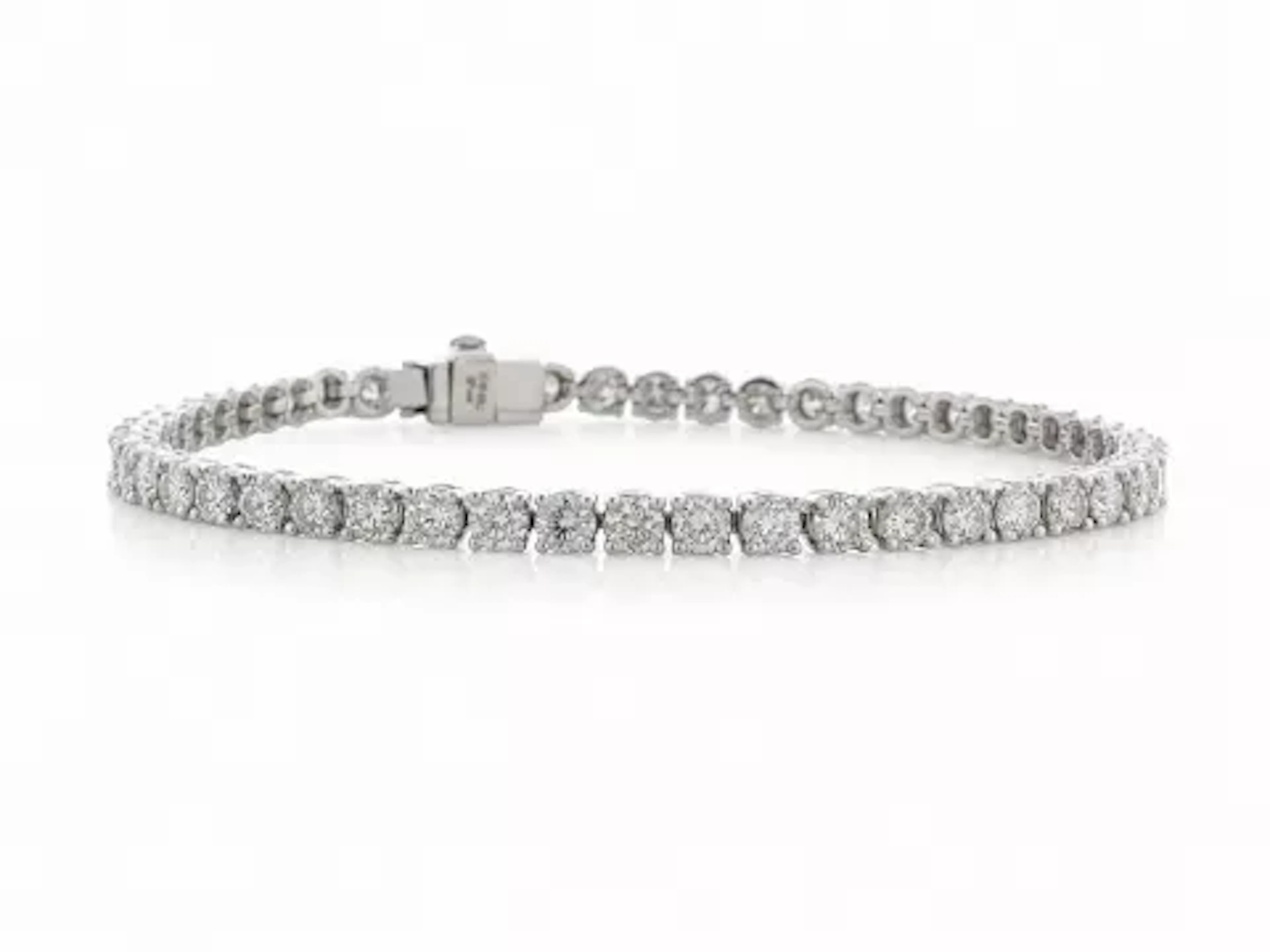 18ct White Gold Tennis Diamond Bracelet 8.57 Carats