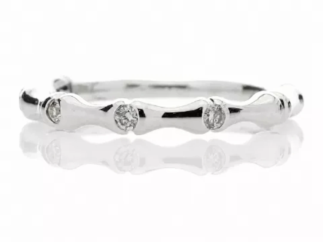 9ct White Gold Diamond Ring 0.12 Carats