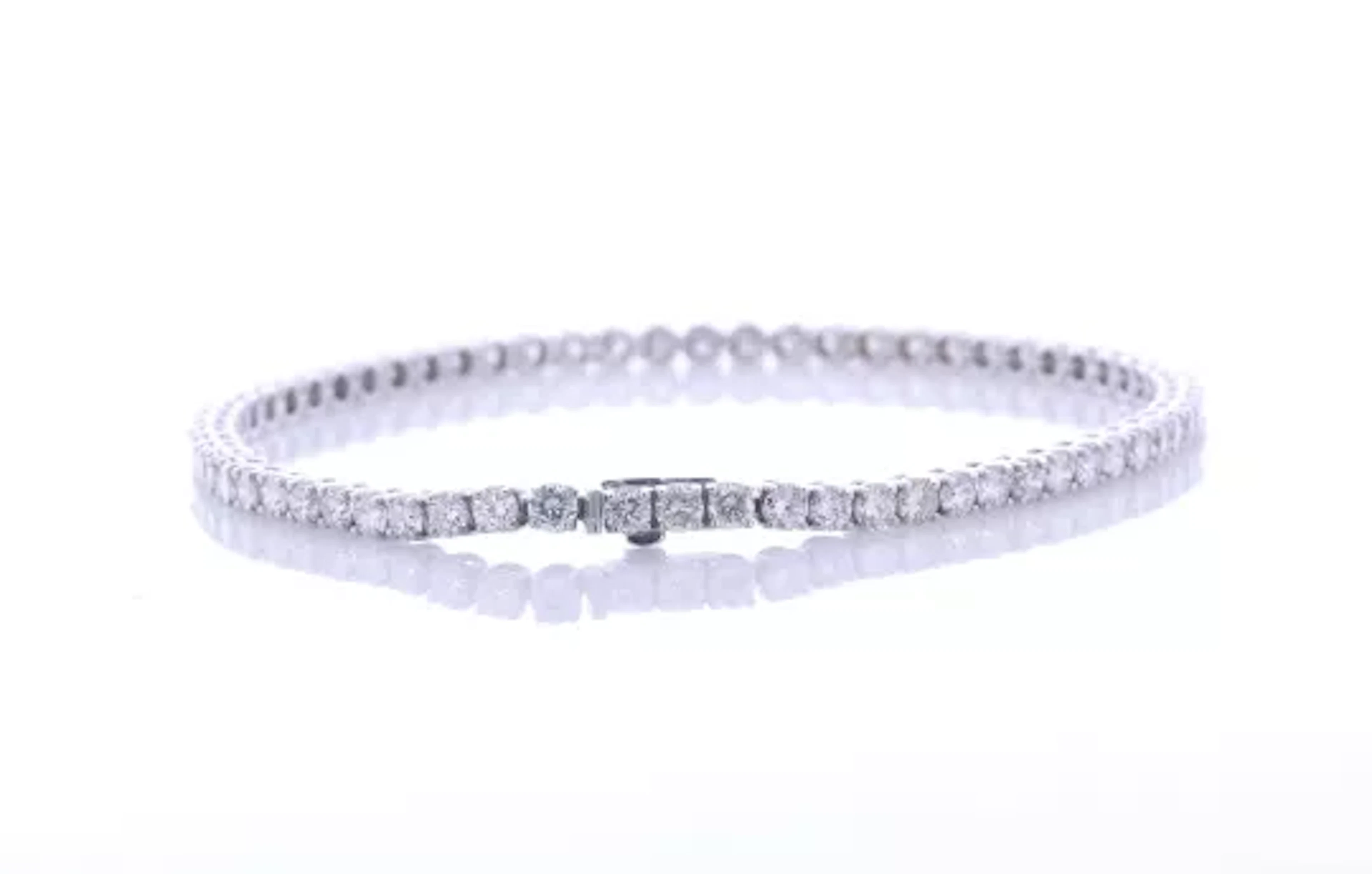 18ct White Gold Tennis Diamond Bracelet 8.00 Carats