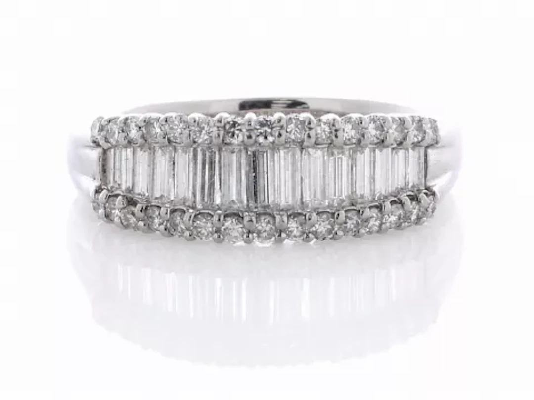 Platinum Semi Eternity Fancy Diamond Ring 1.02 Carats