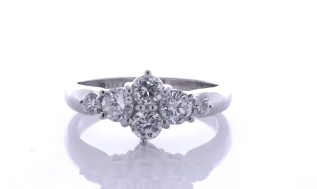 Platinum Ladies Dress Diamond Ring 1.00 Carats