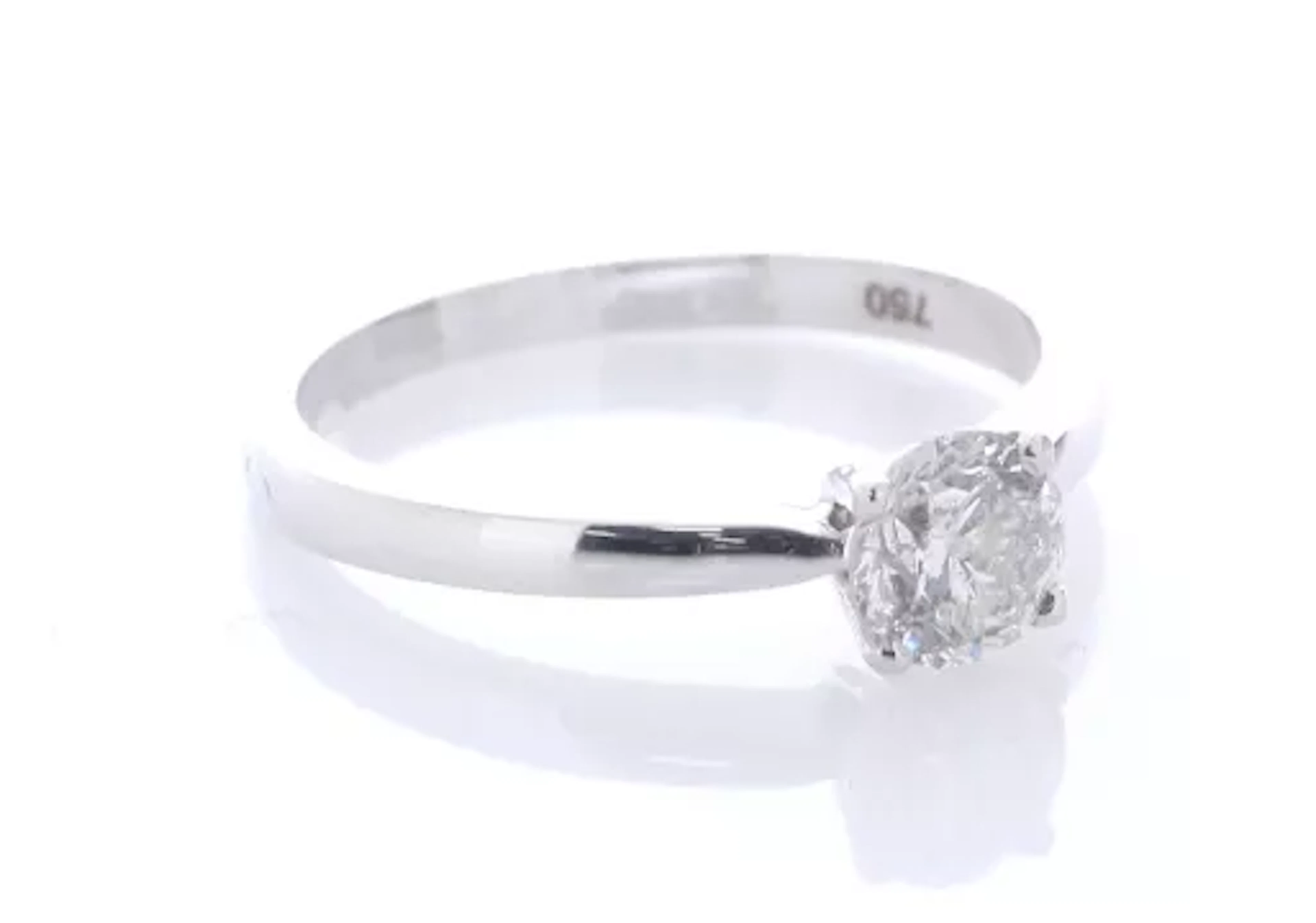 18ct White Gold Single Stone Claw Set Diamond Ring 0.75 Carats