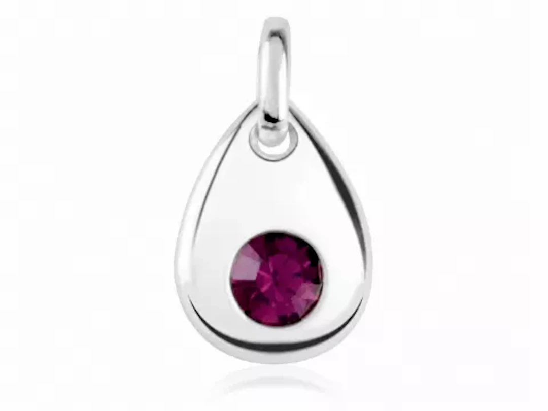 Sterling Silver Pendant June Birthstone 4mm Light Amethyst Crystal
