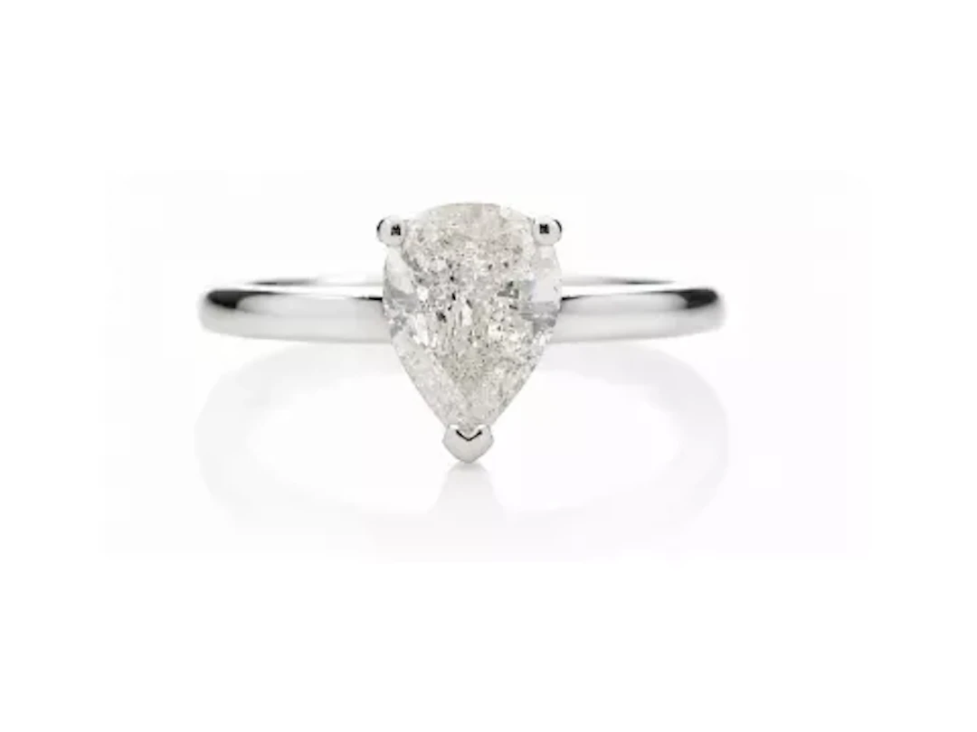 18ct White Gold Pear Cut Diamond Ring 1.02 Carats