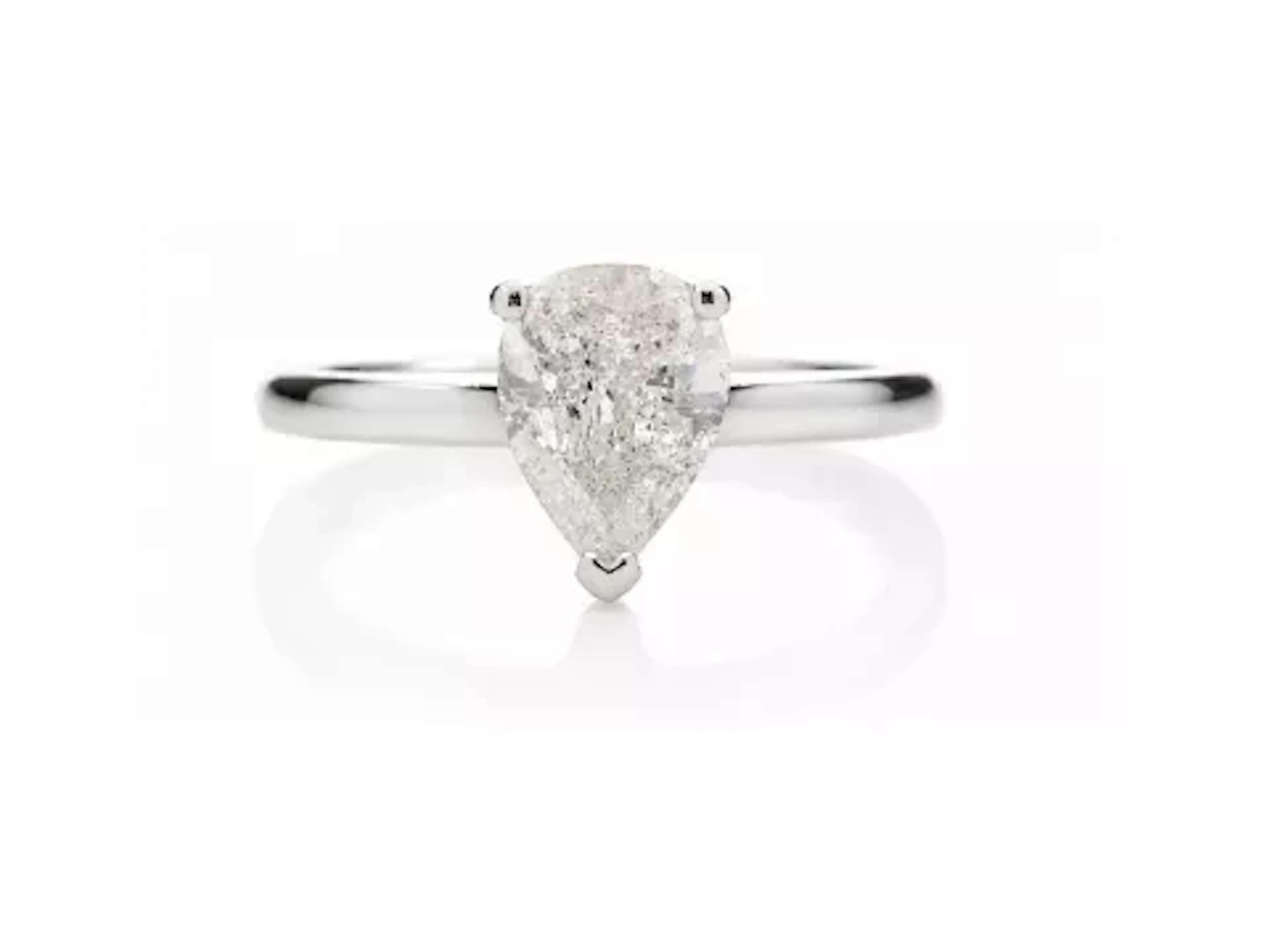 18ct White Gold Pear Cut Diamond Ring 1.02 Carats